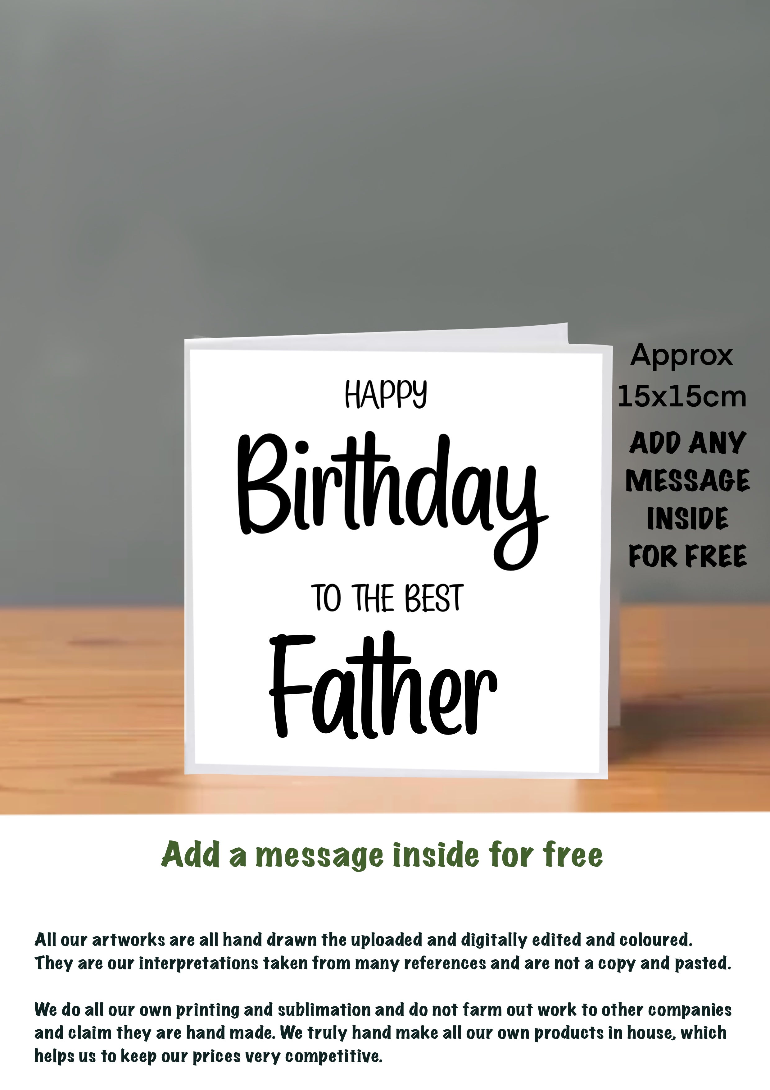 Family Birthday Cards 15x15 Father