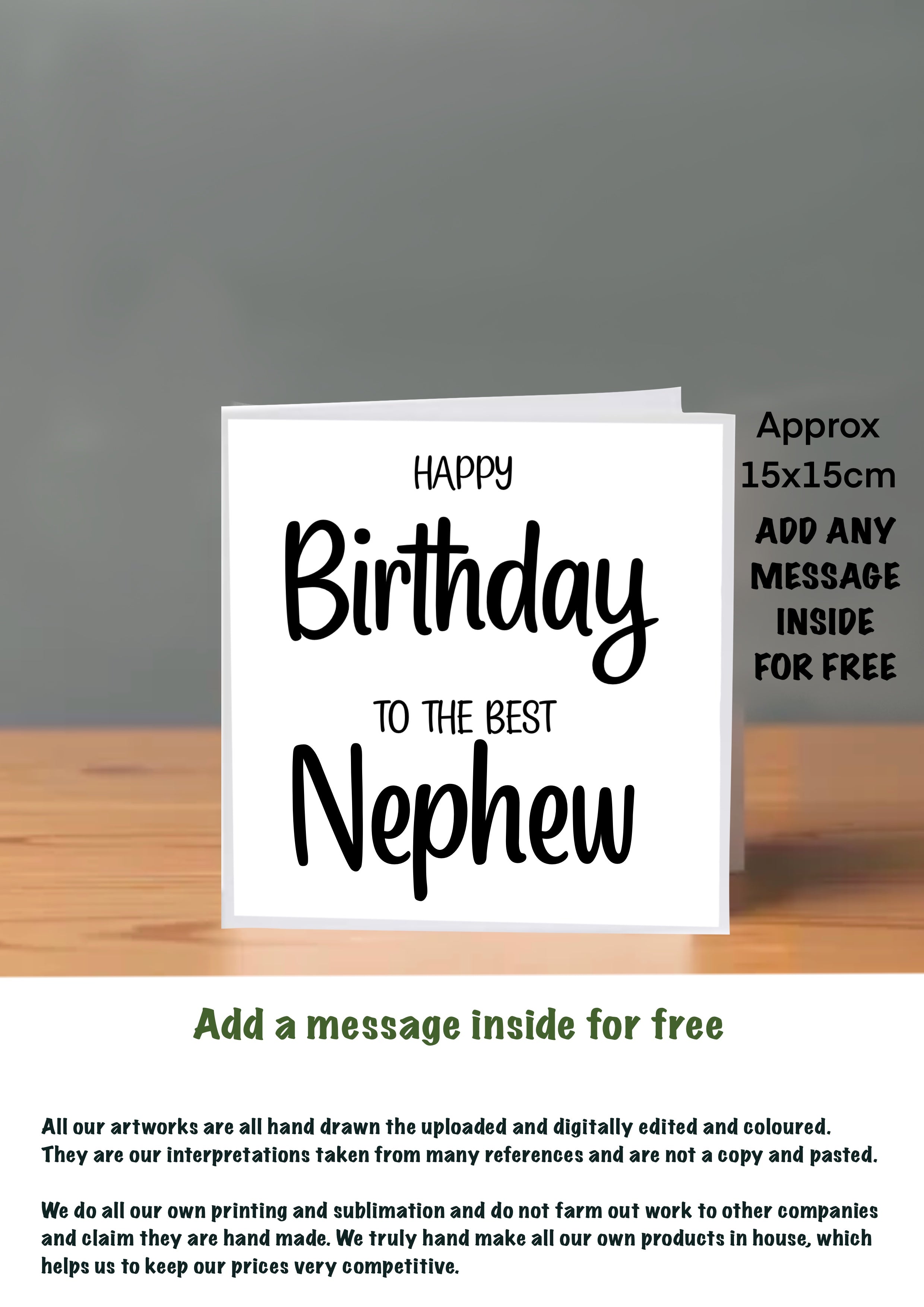 Family Birthday Cards 15x15 Nephew
