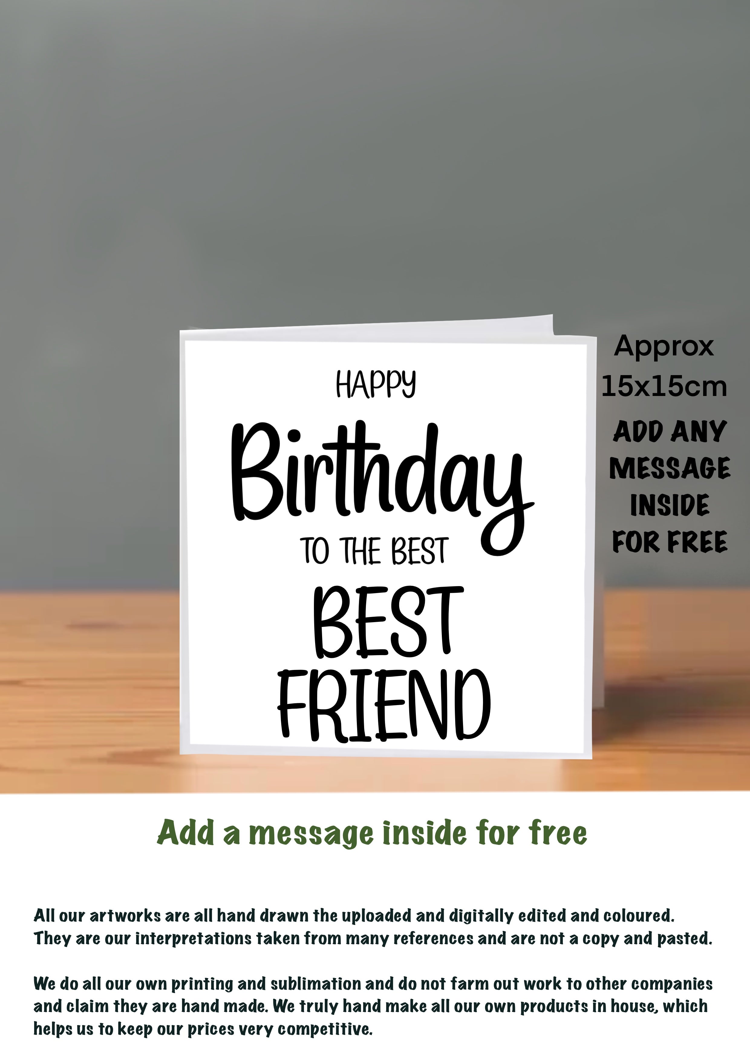 Family Birthday Cards 15x15 Best Friend
