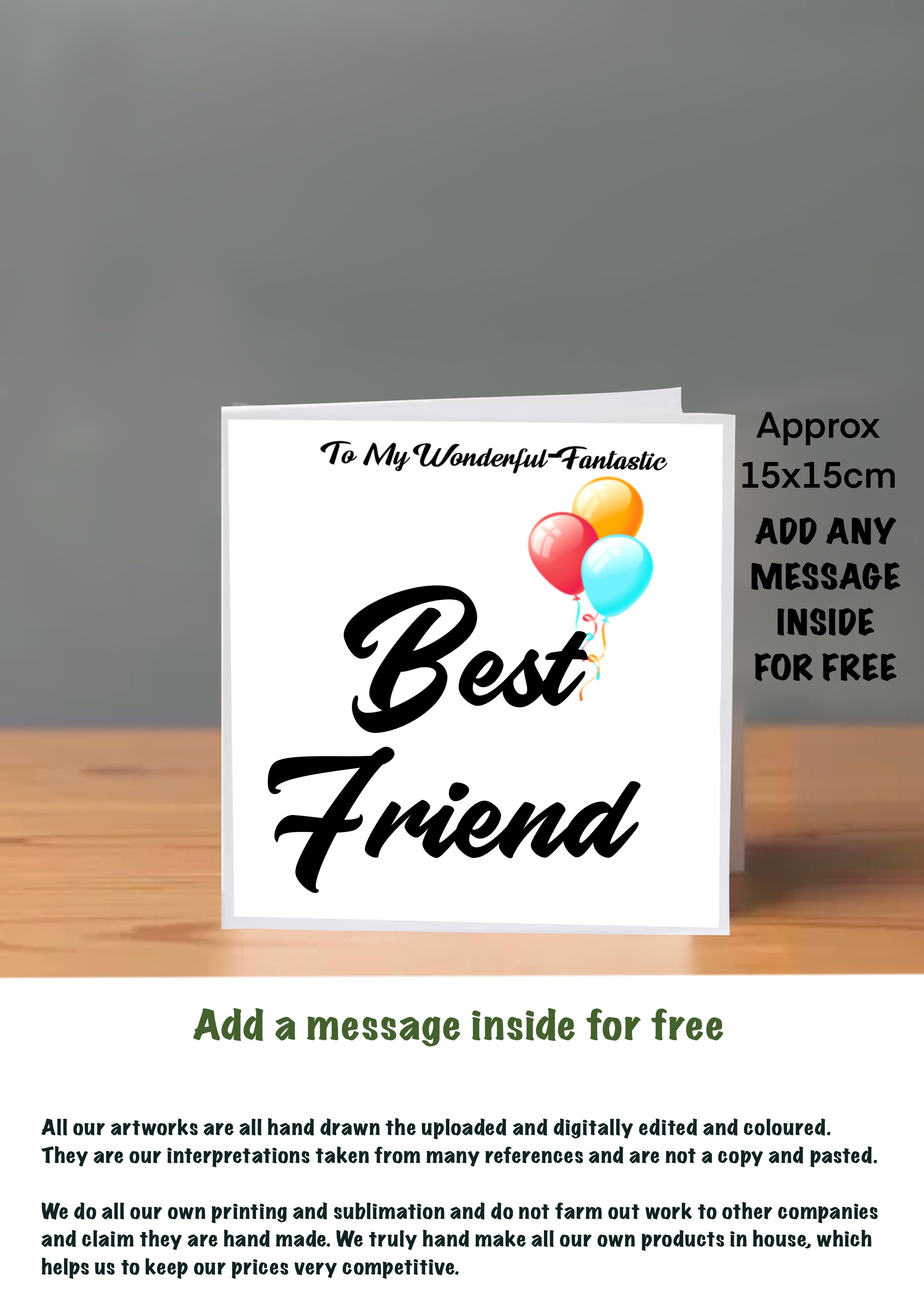 Family Birthday Cards 15x15 Best Friend