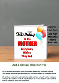 Family Birthday Cards 15x15 Mother