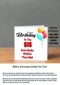Family Birthday Cards 15x15 Sis