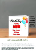 Family Birthday Cards 15x15 Mum