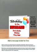 Family Birthday Cards 15x15 Husband