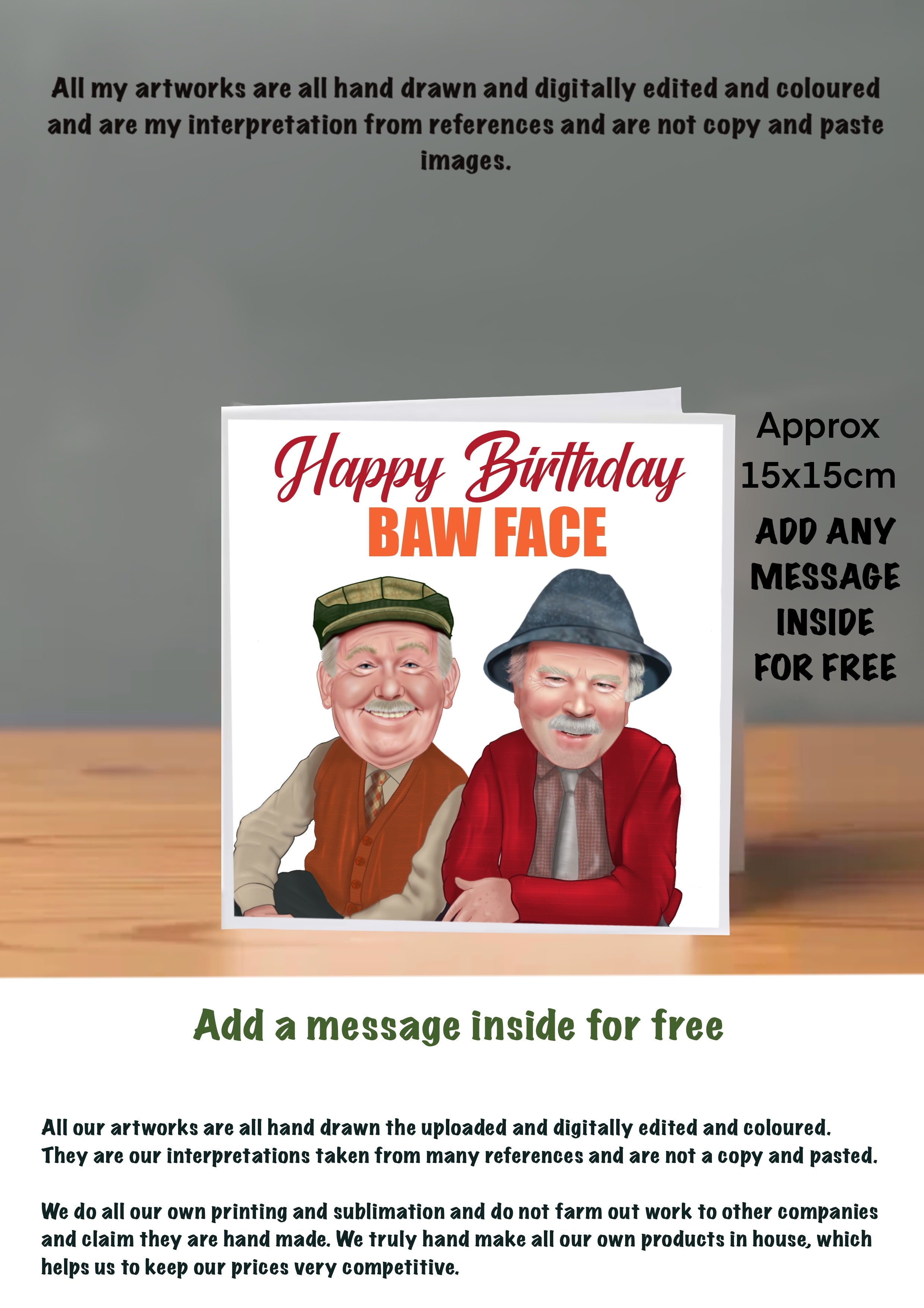 Still Game Cards 15x15 Birthday Cards Scottish Themed Cards slang saying