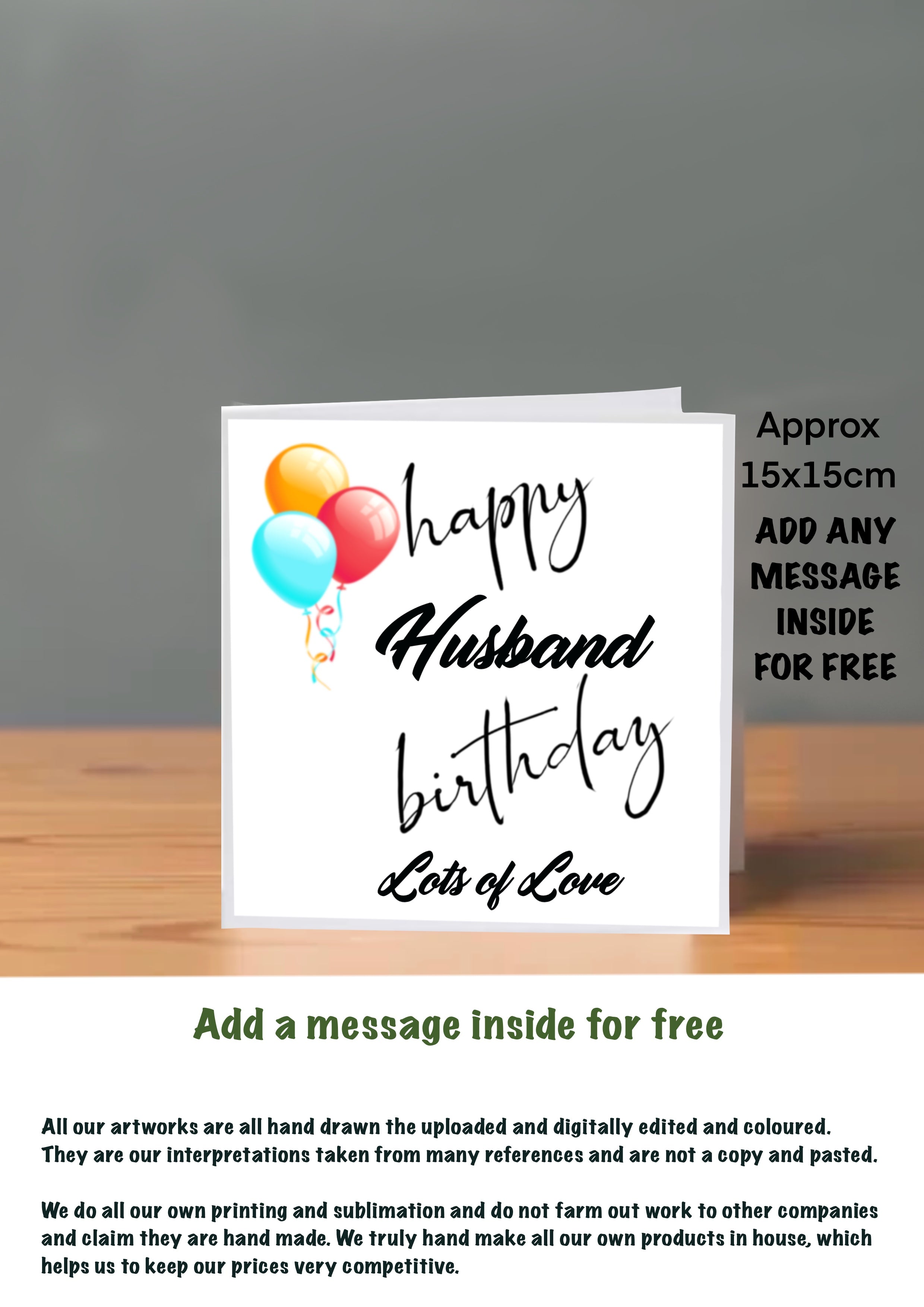 Family Birthday Cards 15x15 Husband