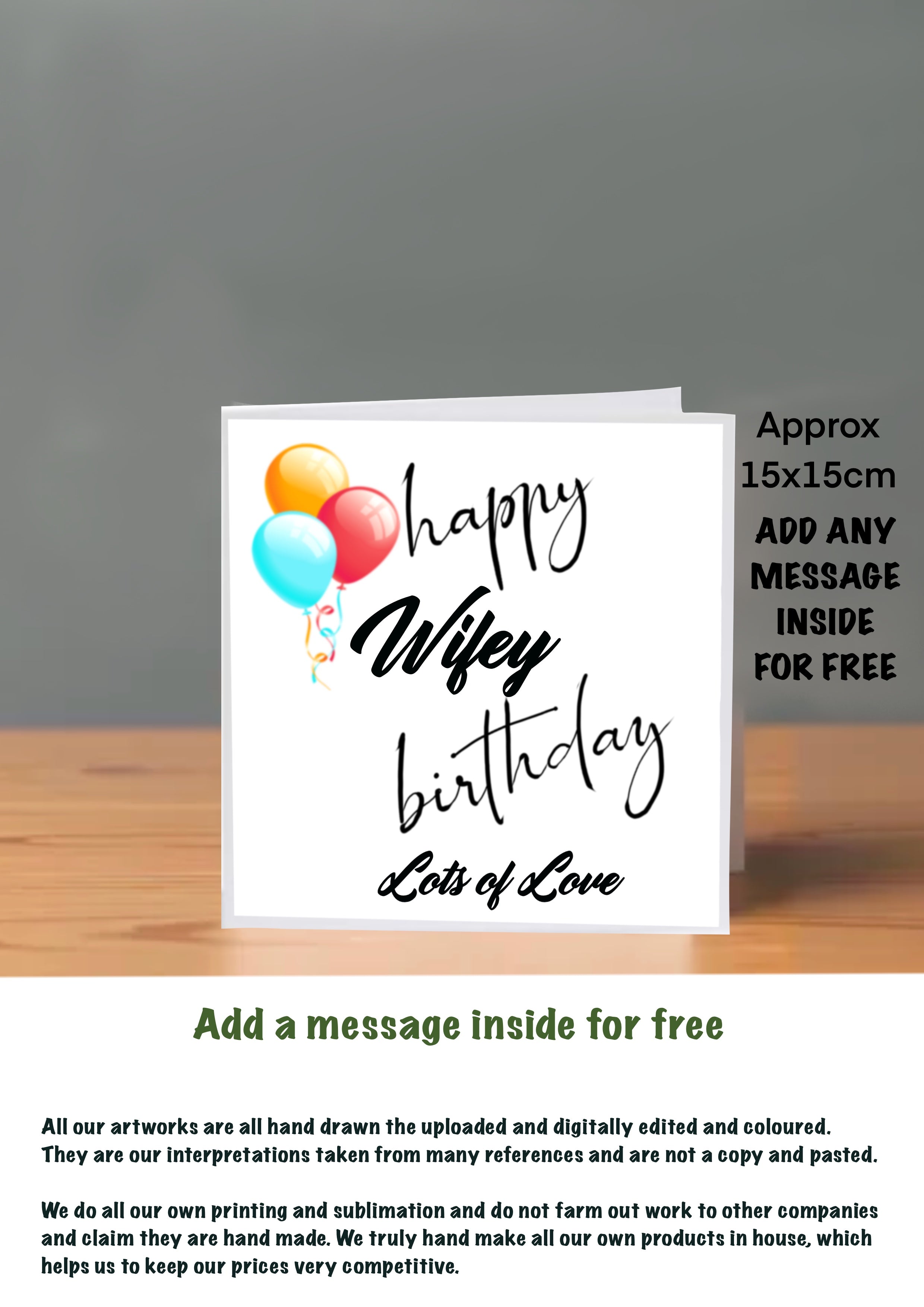 Family Birthday Cards 15x15 Wifey