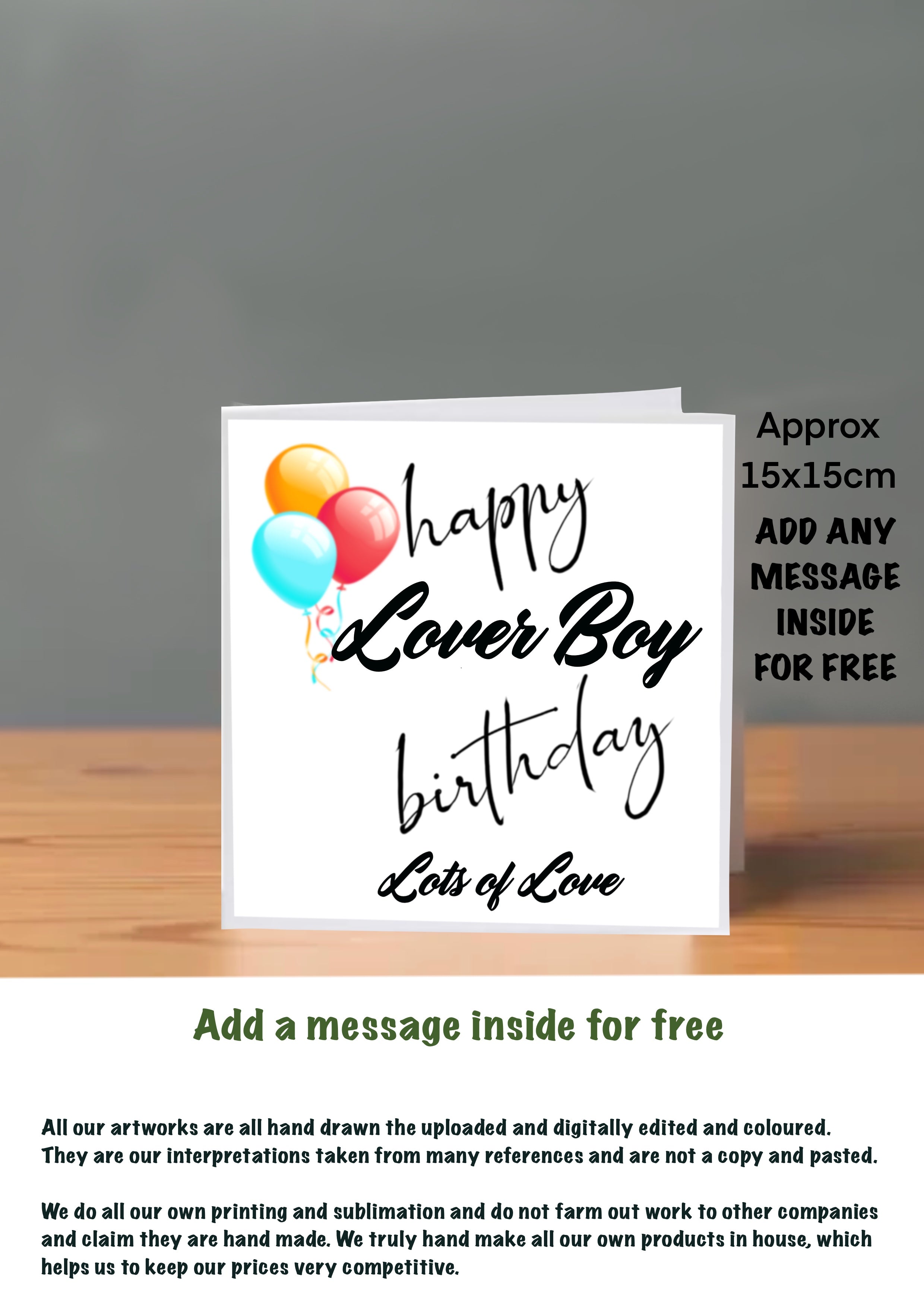 Family Birthday Cards 15x15 Lover Boy