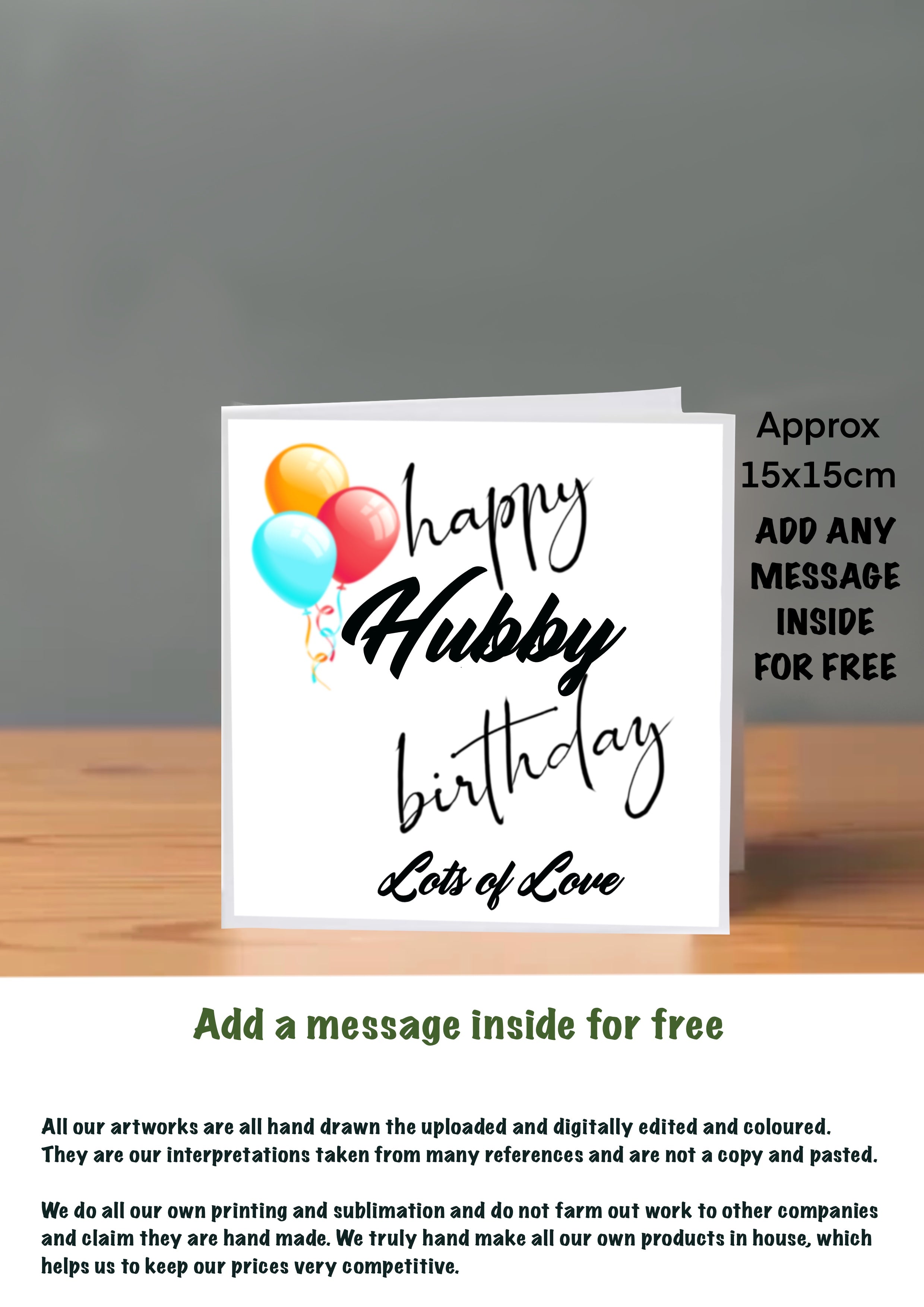 Family Birthday Cards 15x15 Hubby
