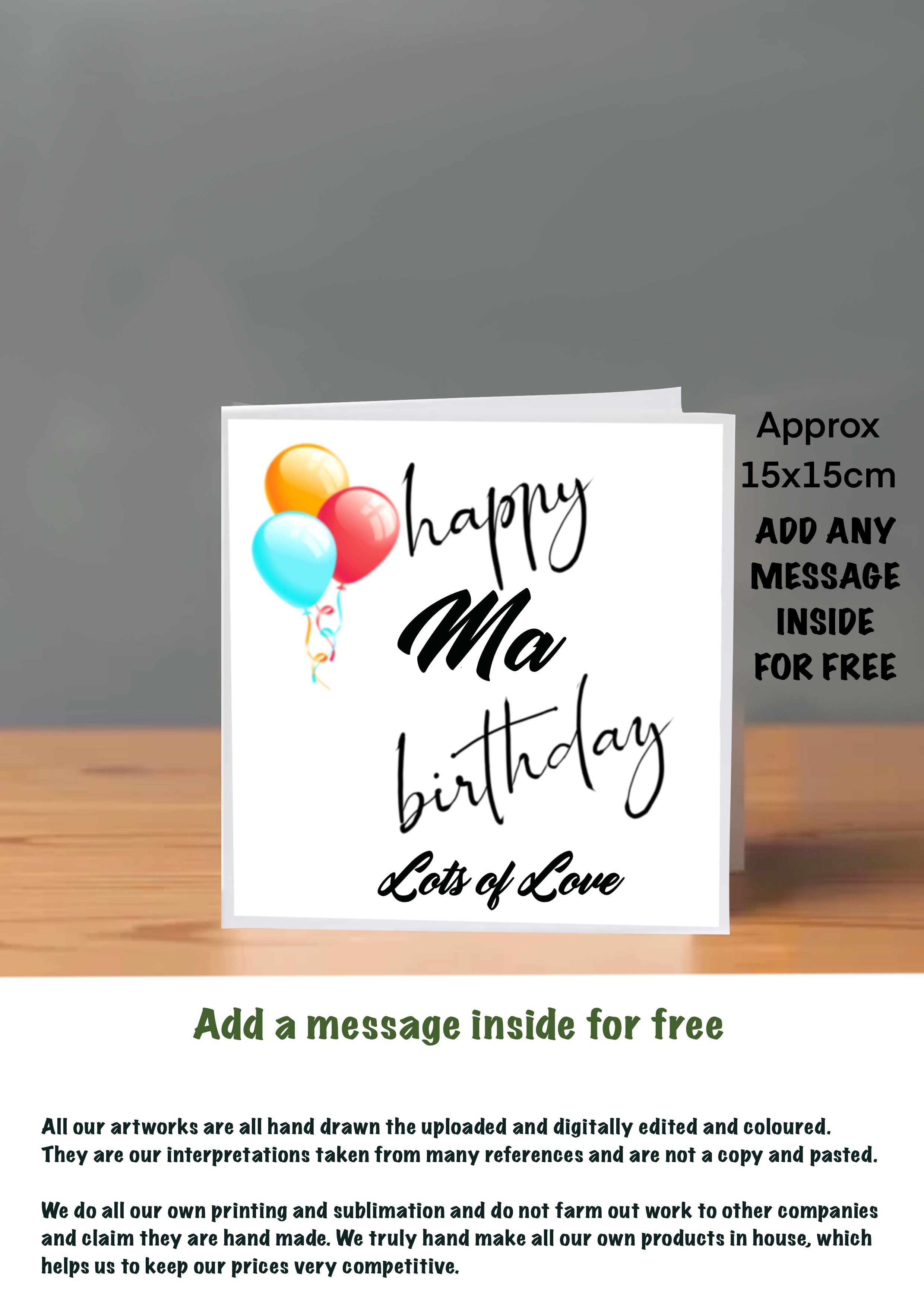 Family Birthday Cards 15x15 Ma
