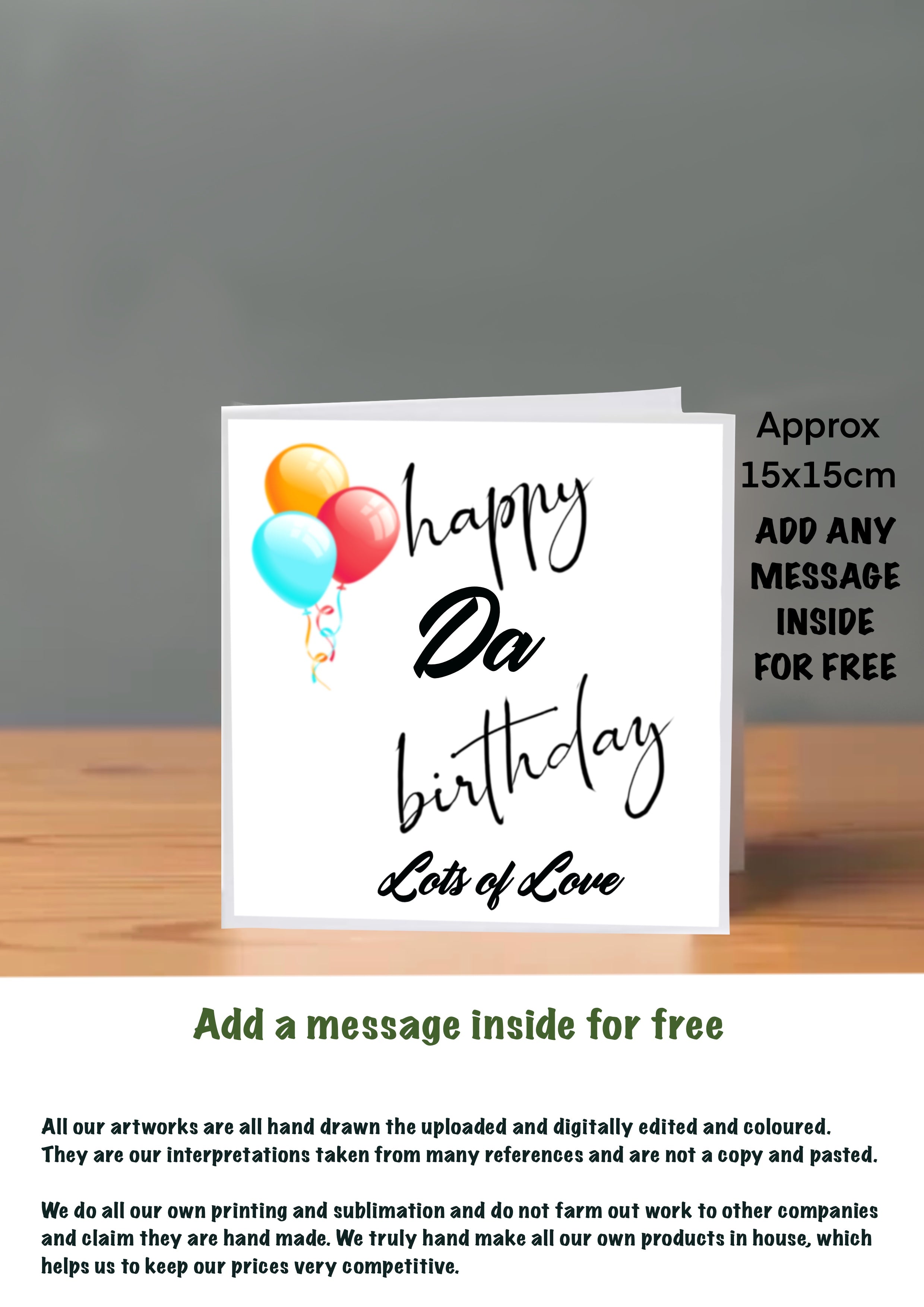 Family Birthday Cards 15x15 Da