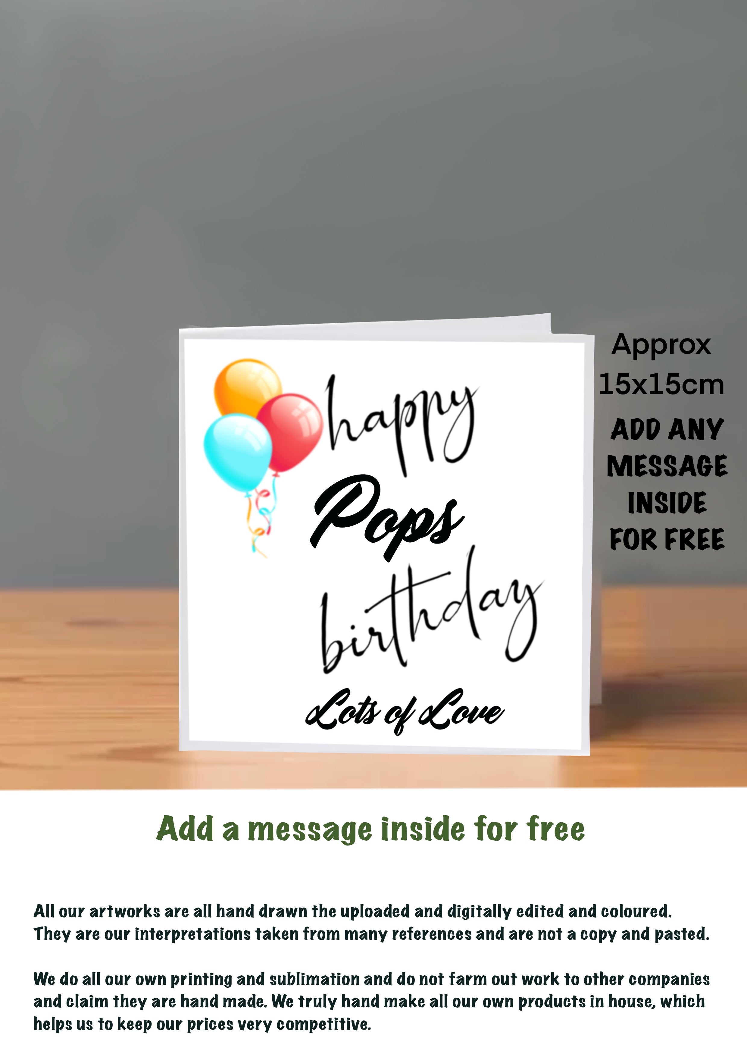 Family Birthday Cards 15x15 Pops