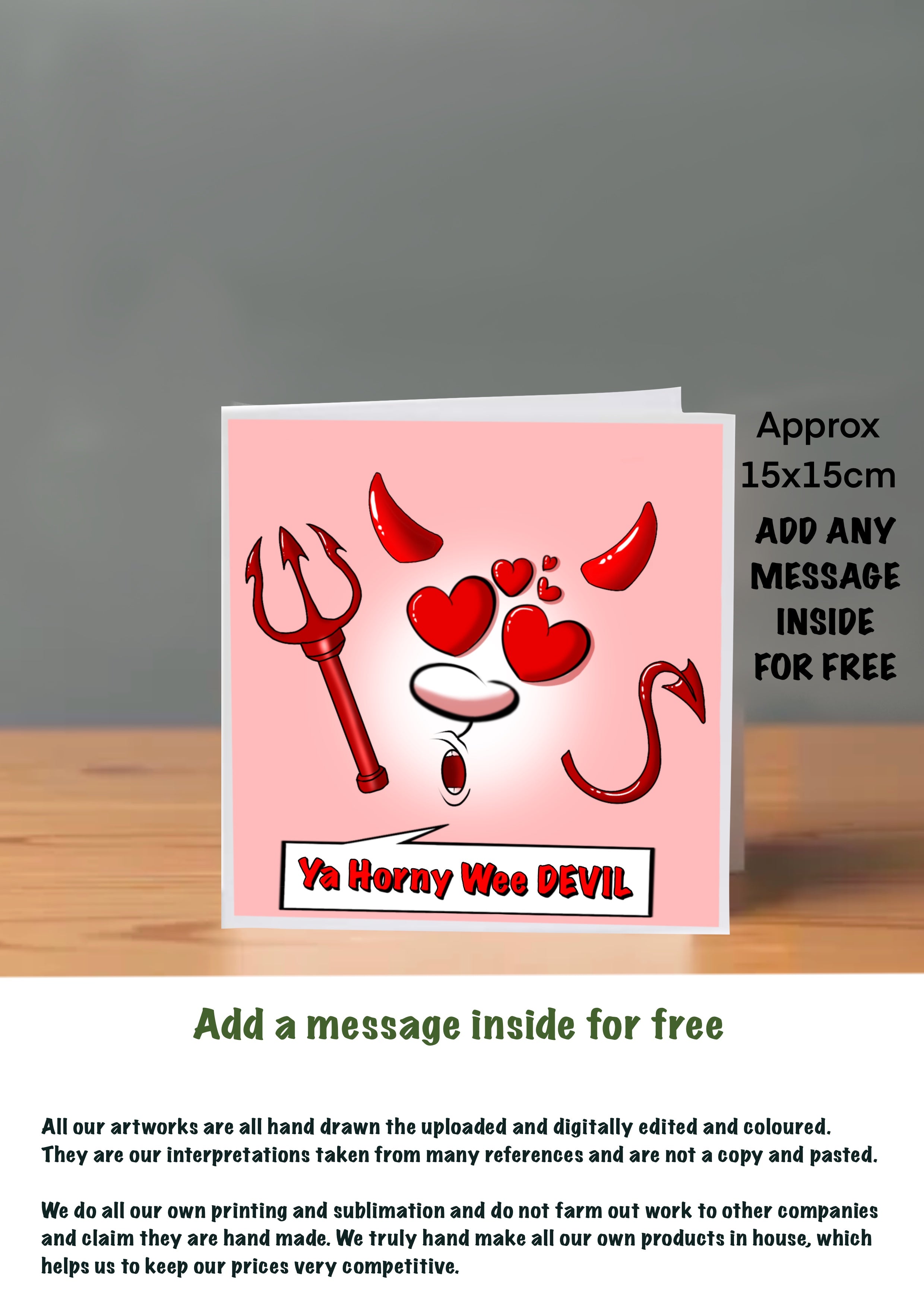 Emoji Cards 15x15 ya horny wee devil