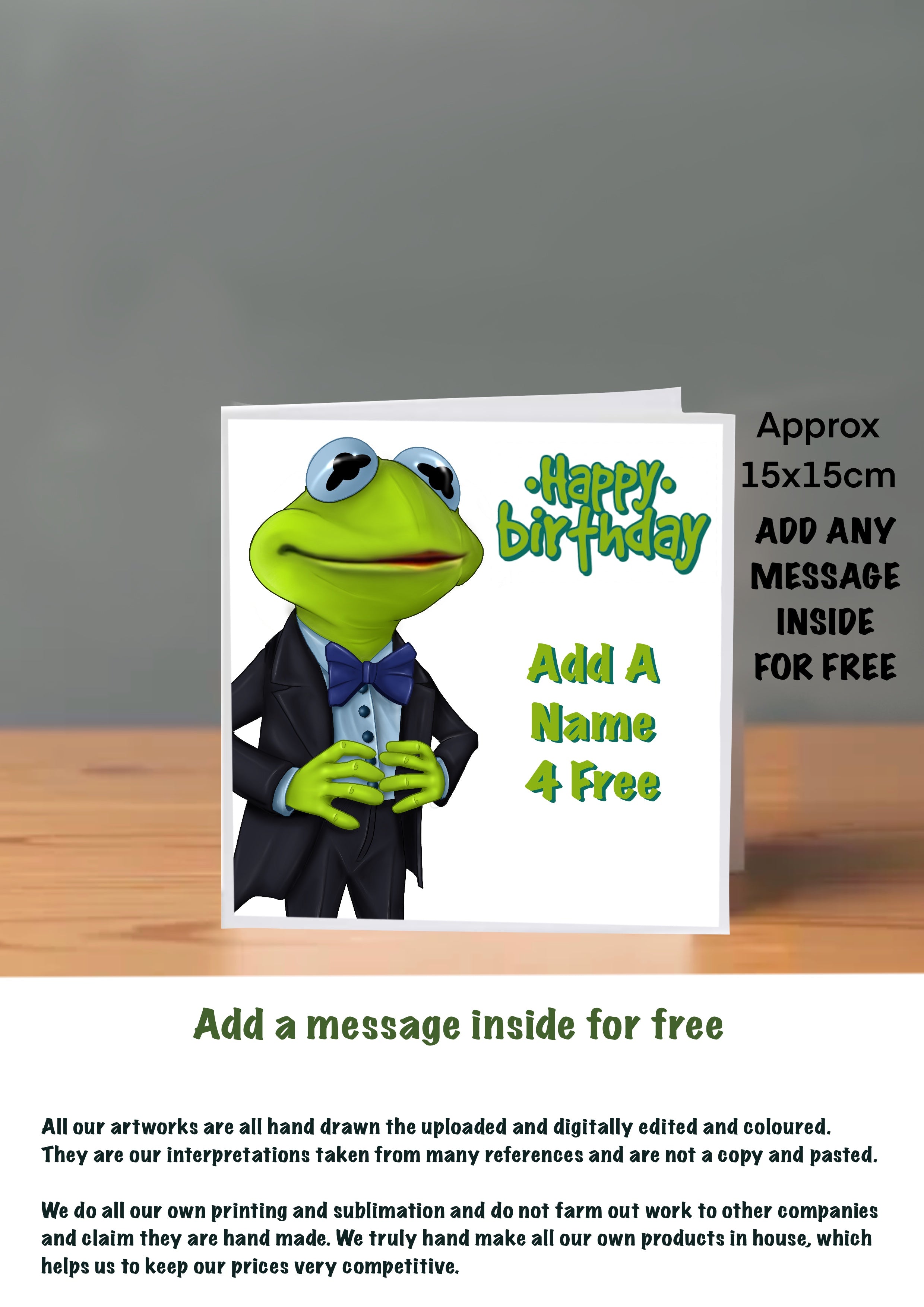 Muppet Cards 15x15 Kermit The Frog Birthday