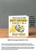 Bee Cards 15x15 Birthday Cards 1 in a bee-llion