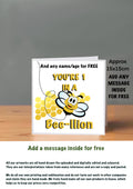 Bee Cards 15x15 Birthday Cards 1 in a bee-llion