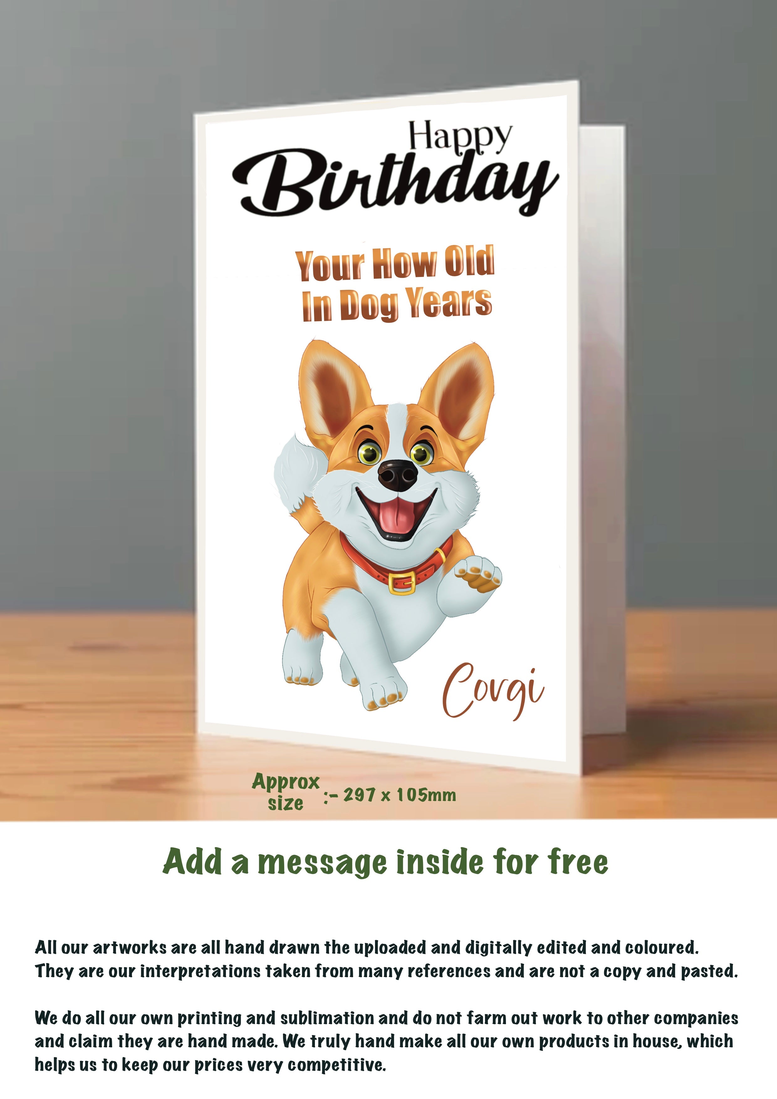 Large Dog Cards Corgi
