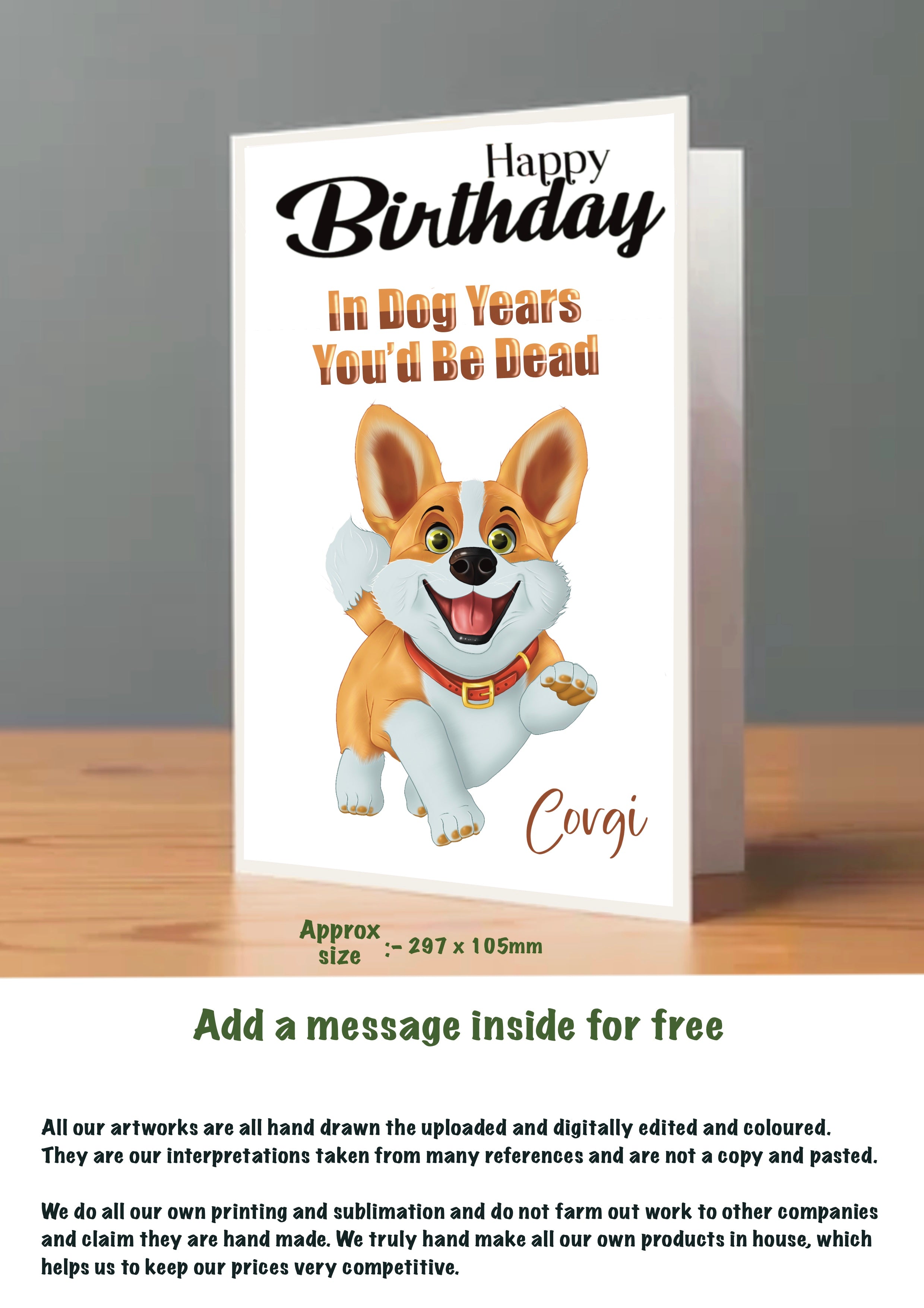 Large Dog Cards Corgi