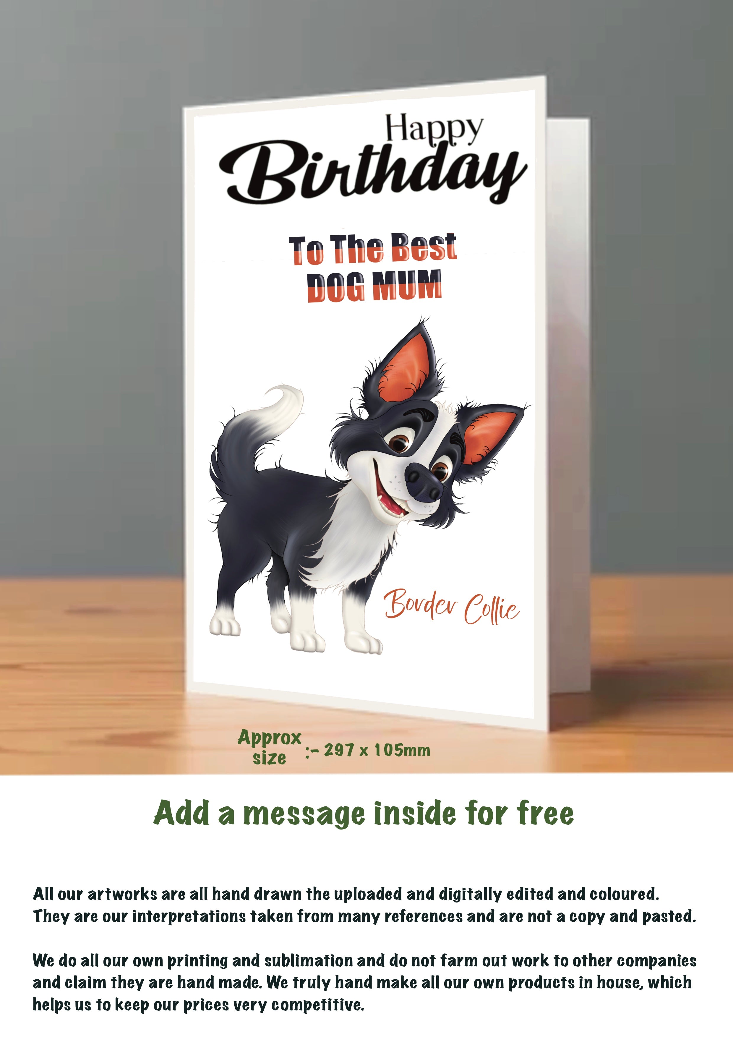 Large Dog Cards Border Collie