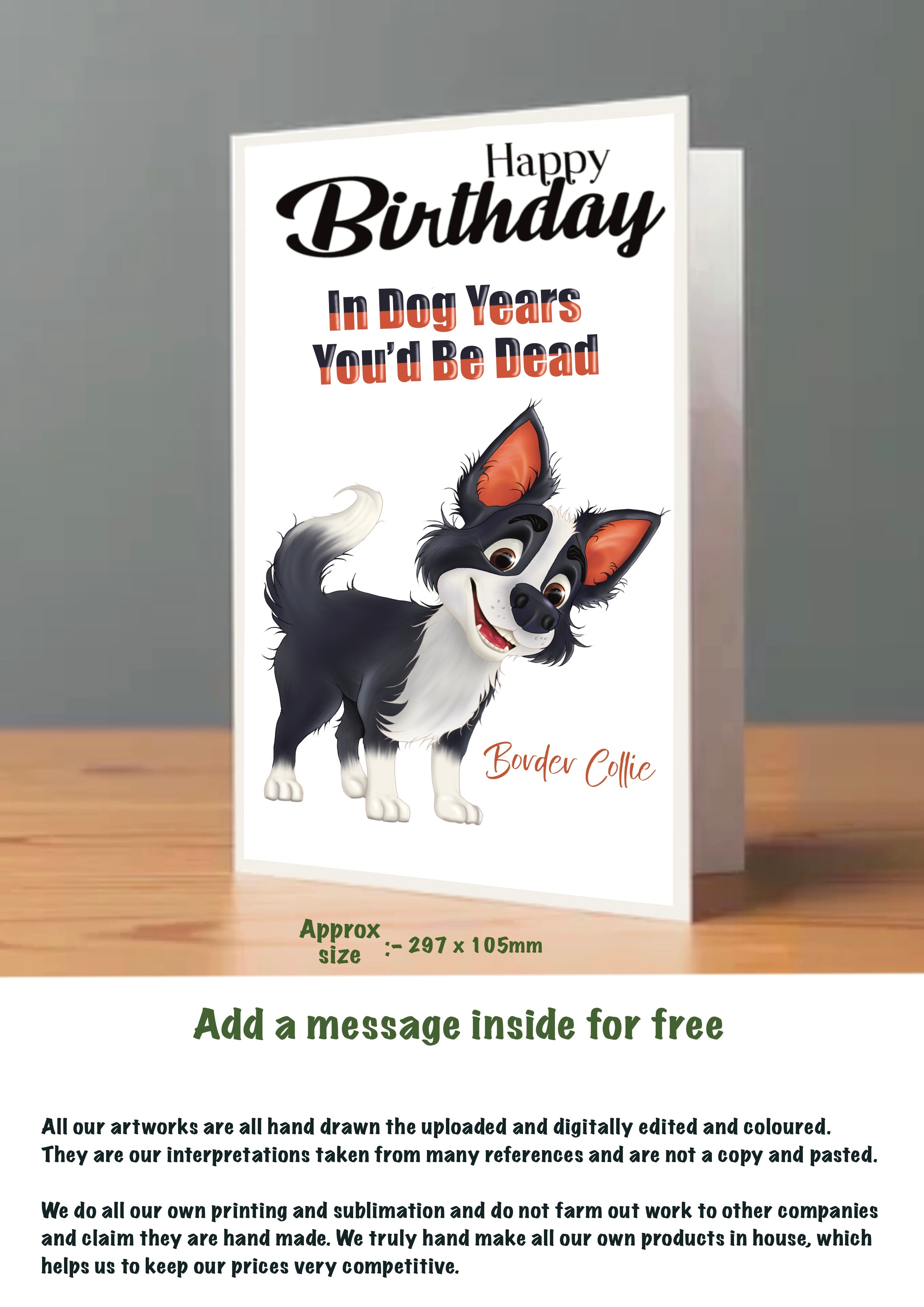 Large Dog Cards Border Collie