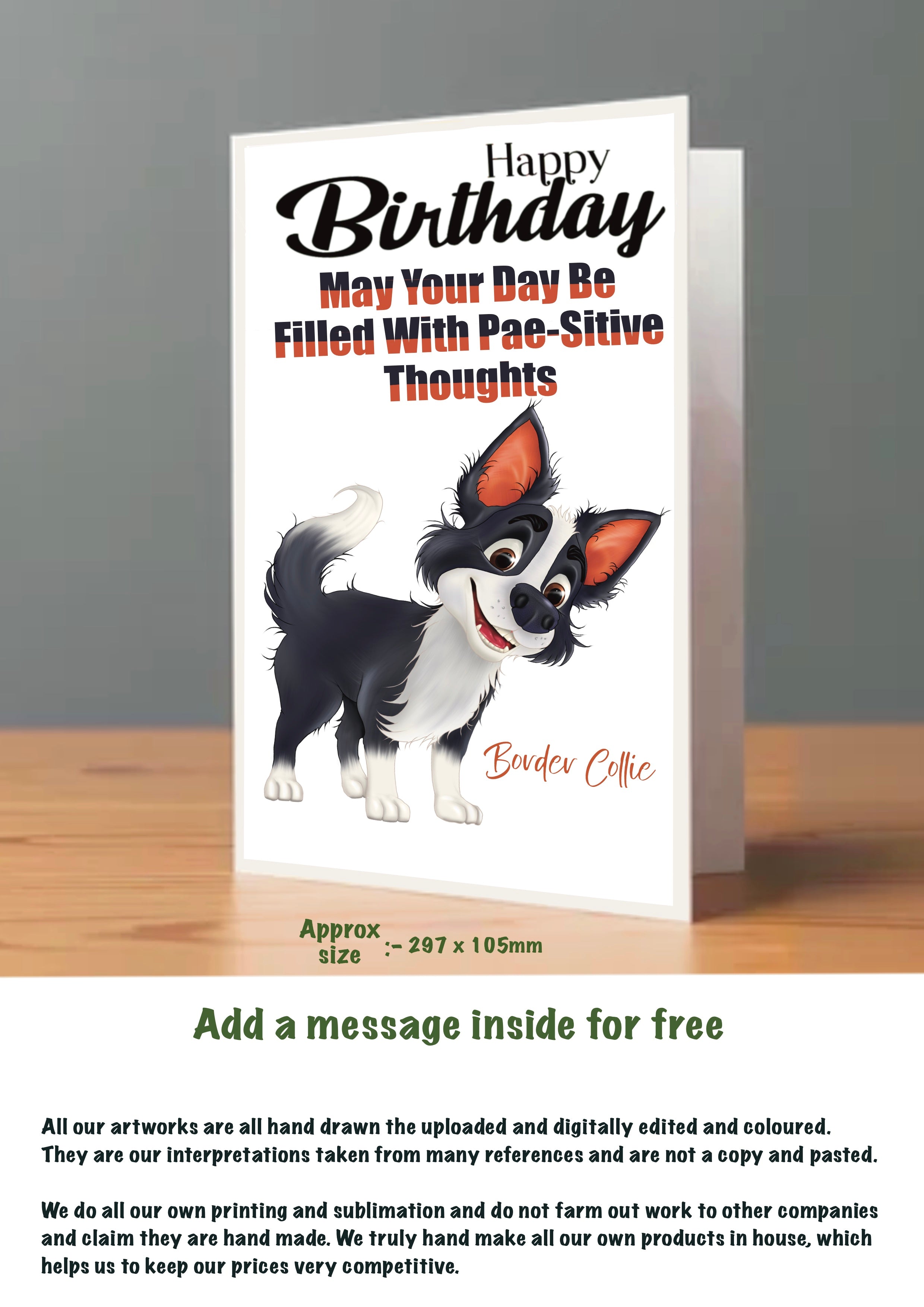 Large Dog Cards Border Collie