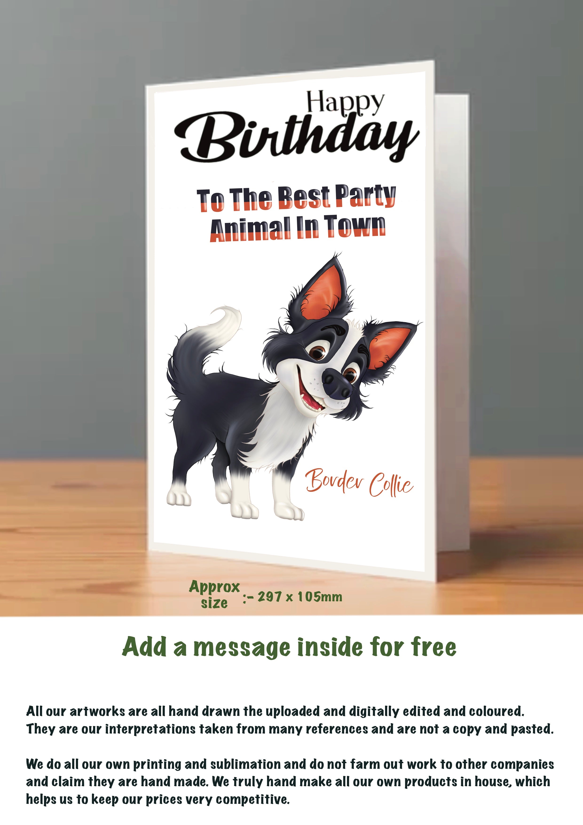Large Dog Cards Border Collie