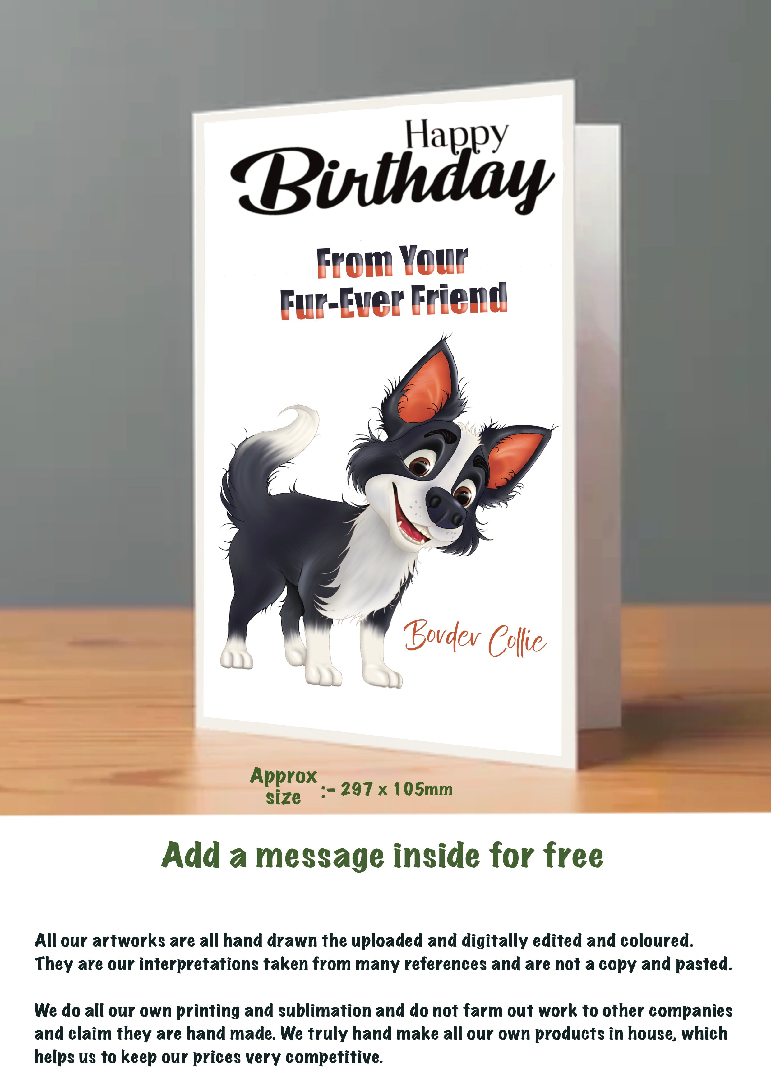 Large Dog Cards Border Collie