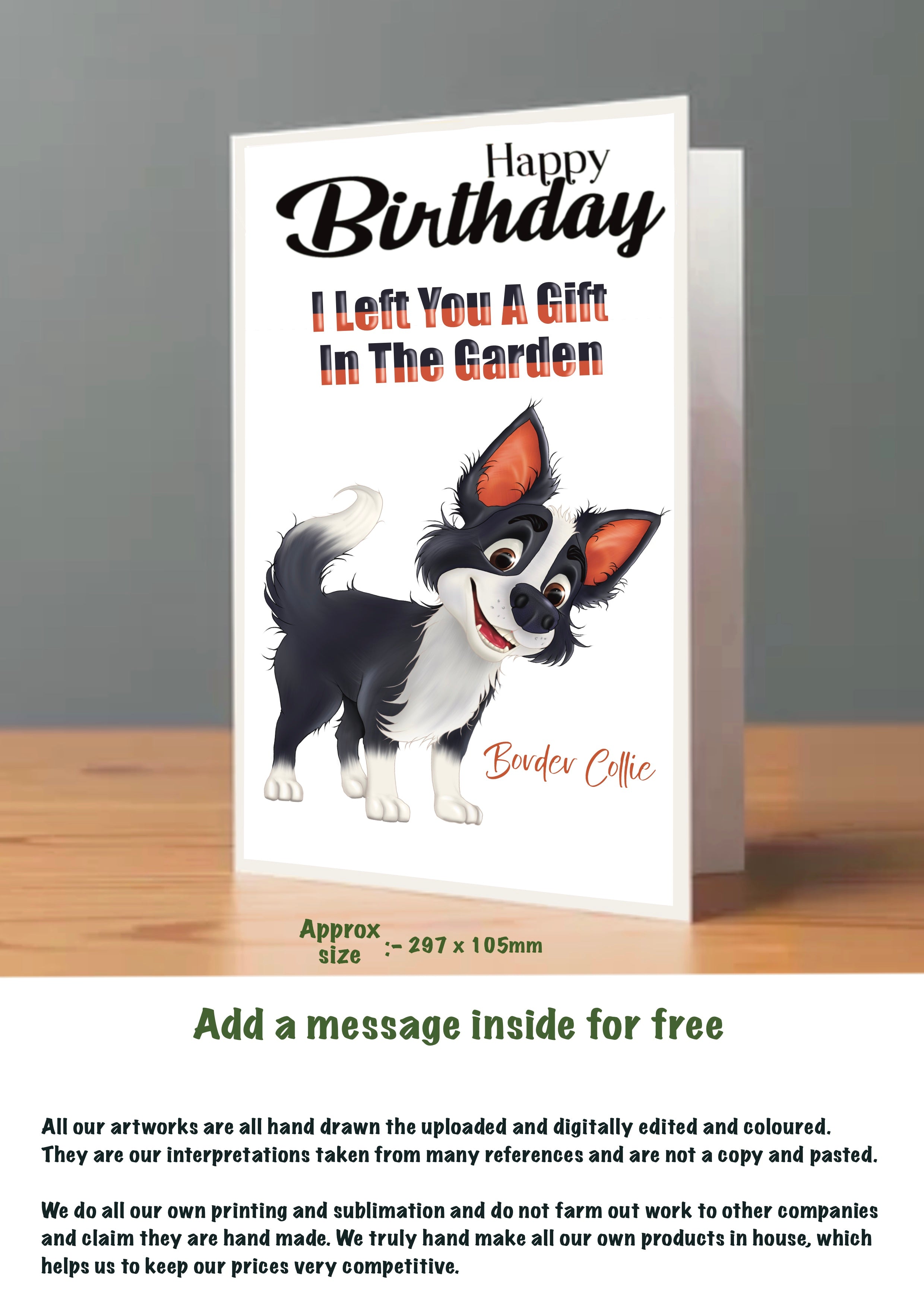 Large Dog Cards Border Collie