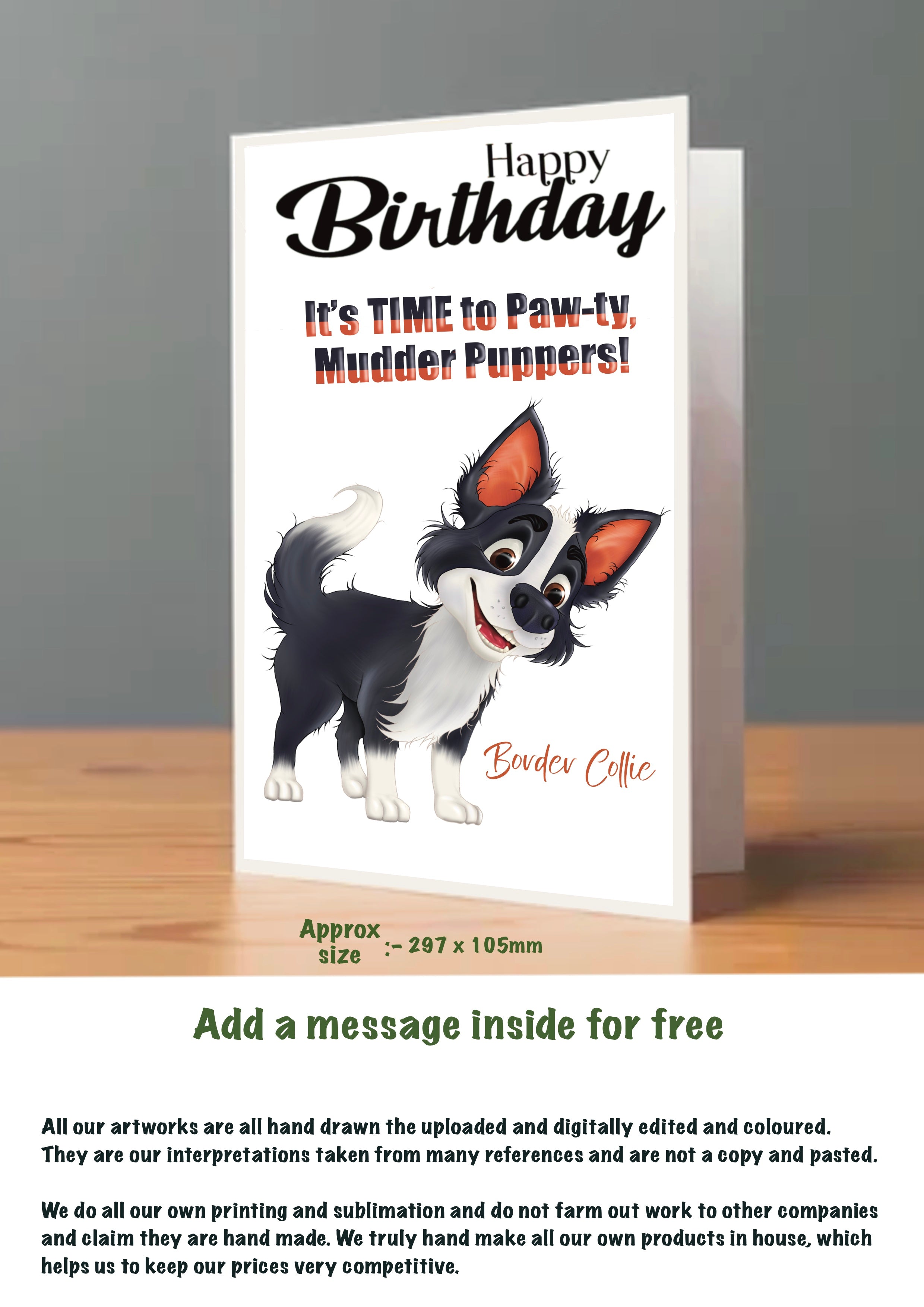Large Dog Cards Border Collie