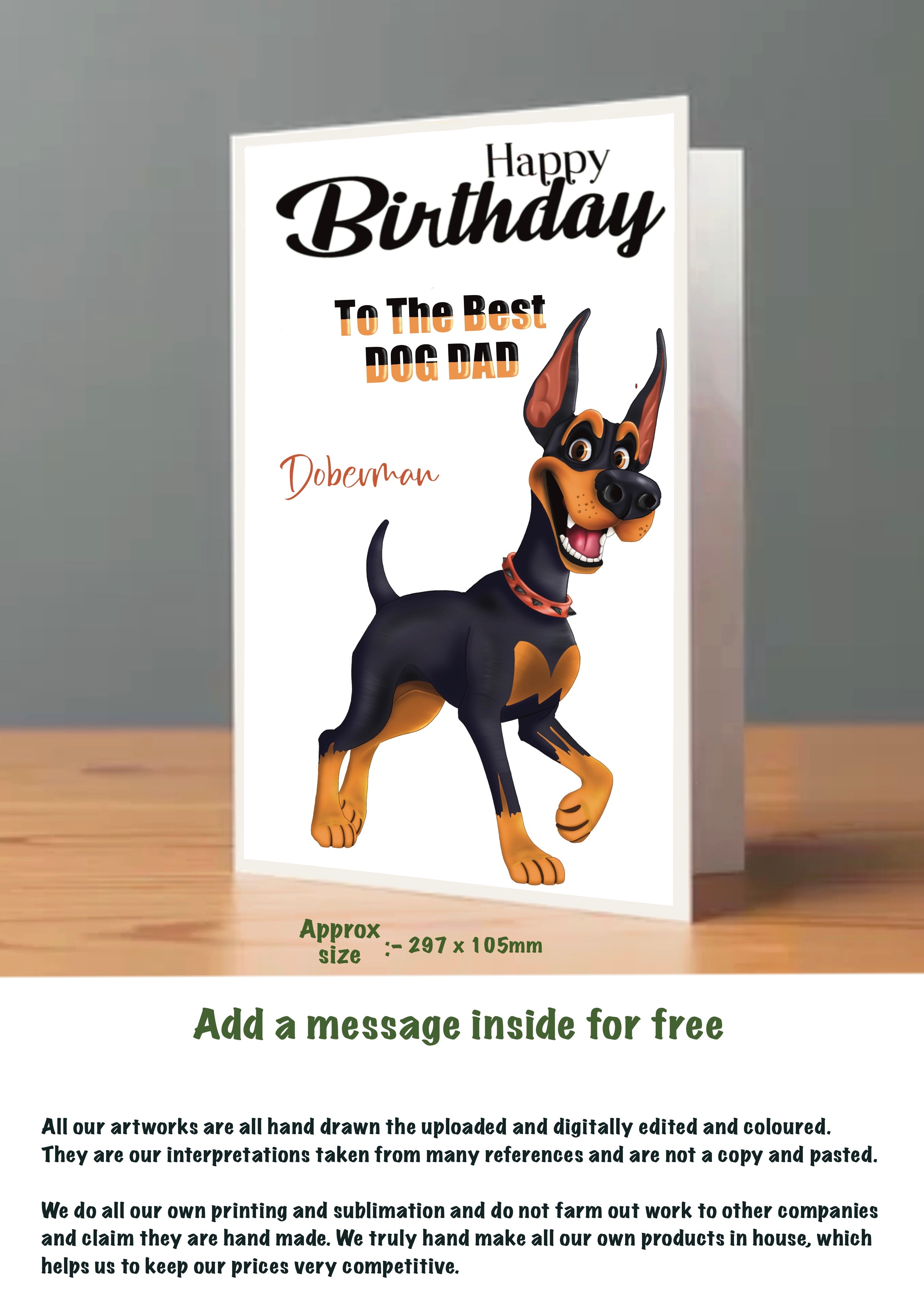 Large Dog Cards Doberman