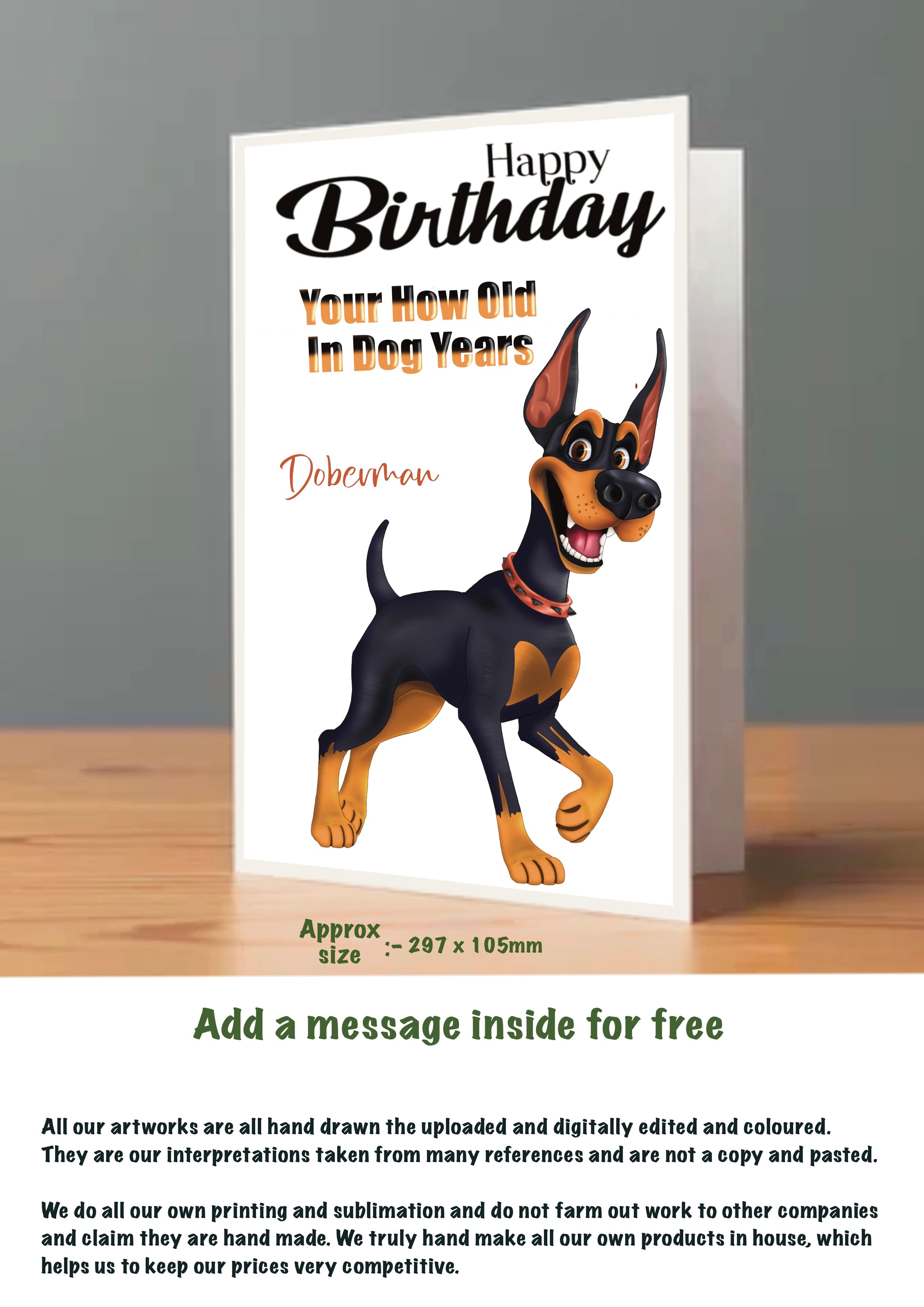 Large Dog Cards Doberman