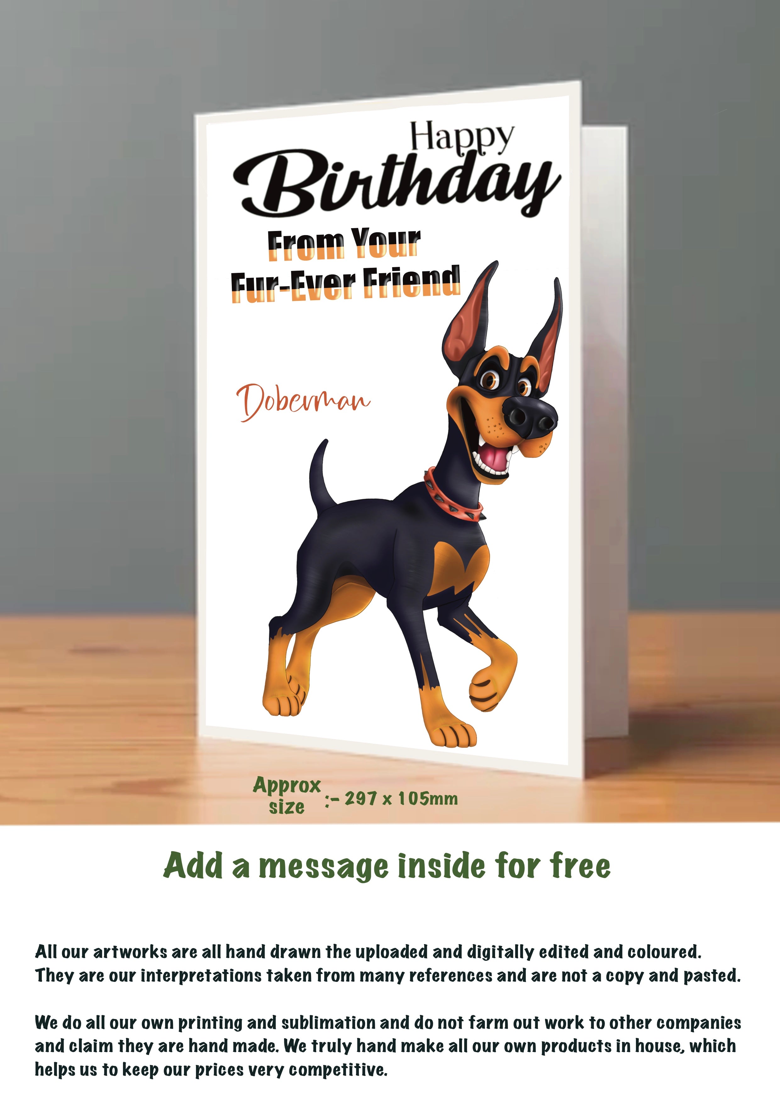 Large Dog Cards Doberman