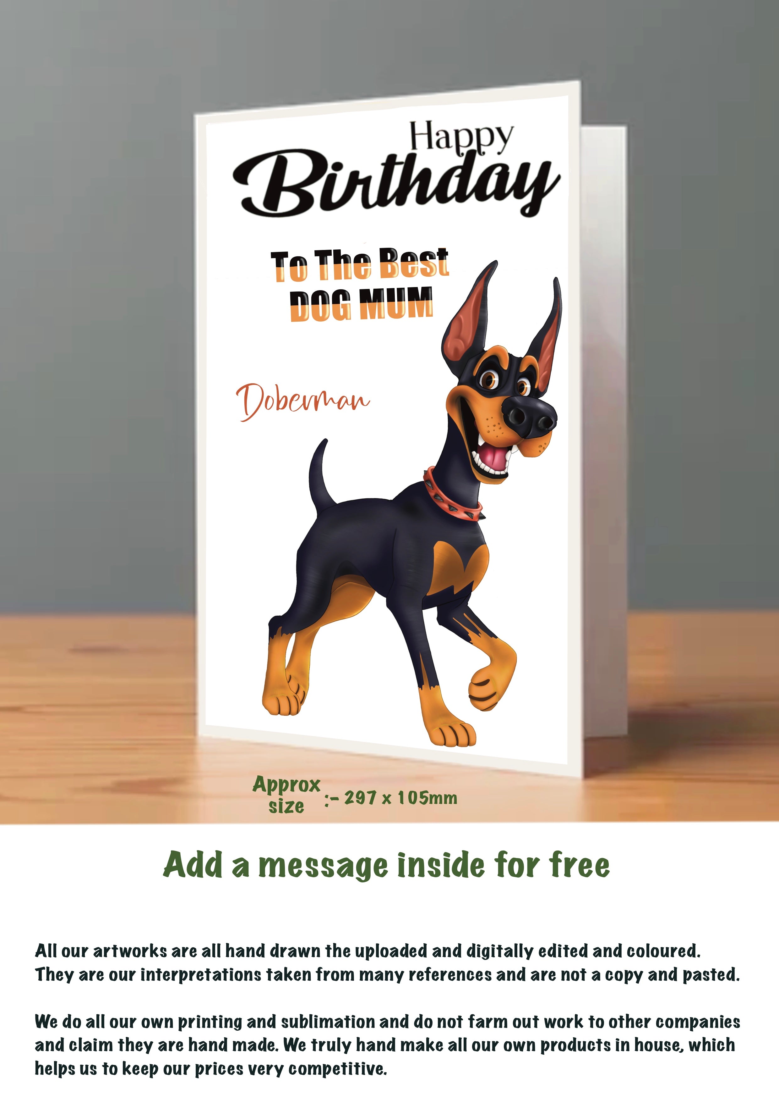 Large Dog Cards Doberman