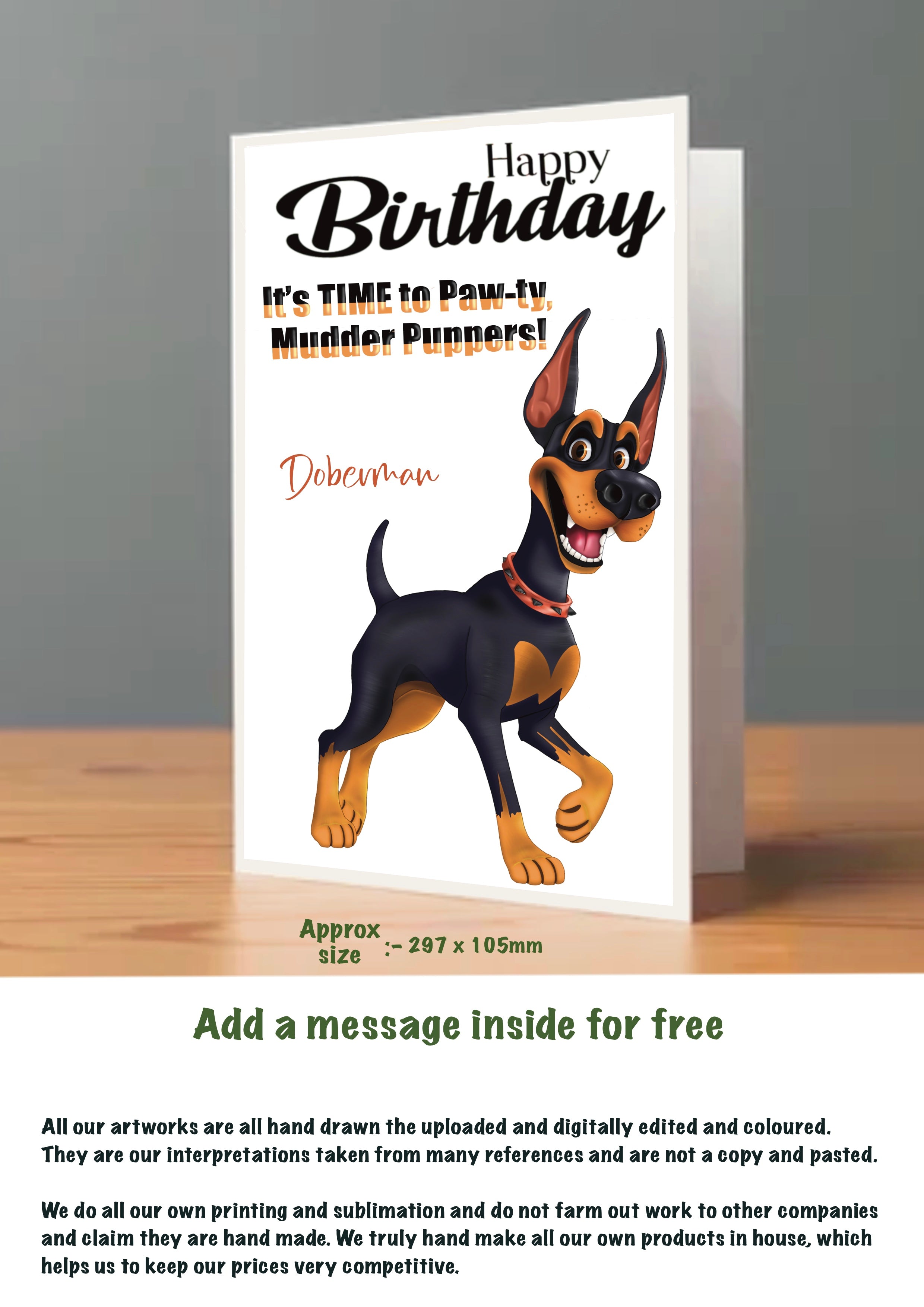 Large Dog Cards Doberman