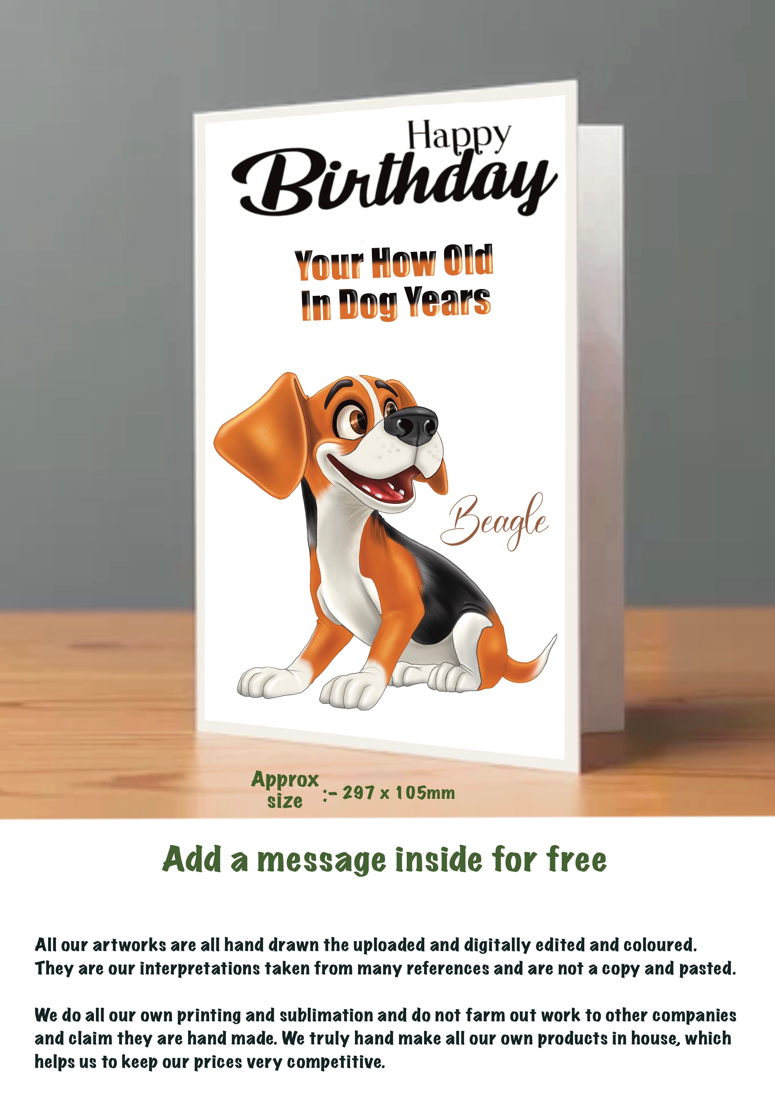 Large Dog Cards Beagle