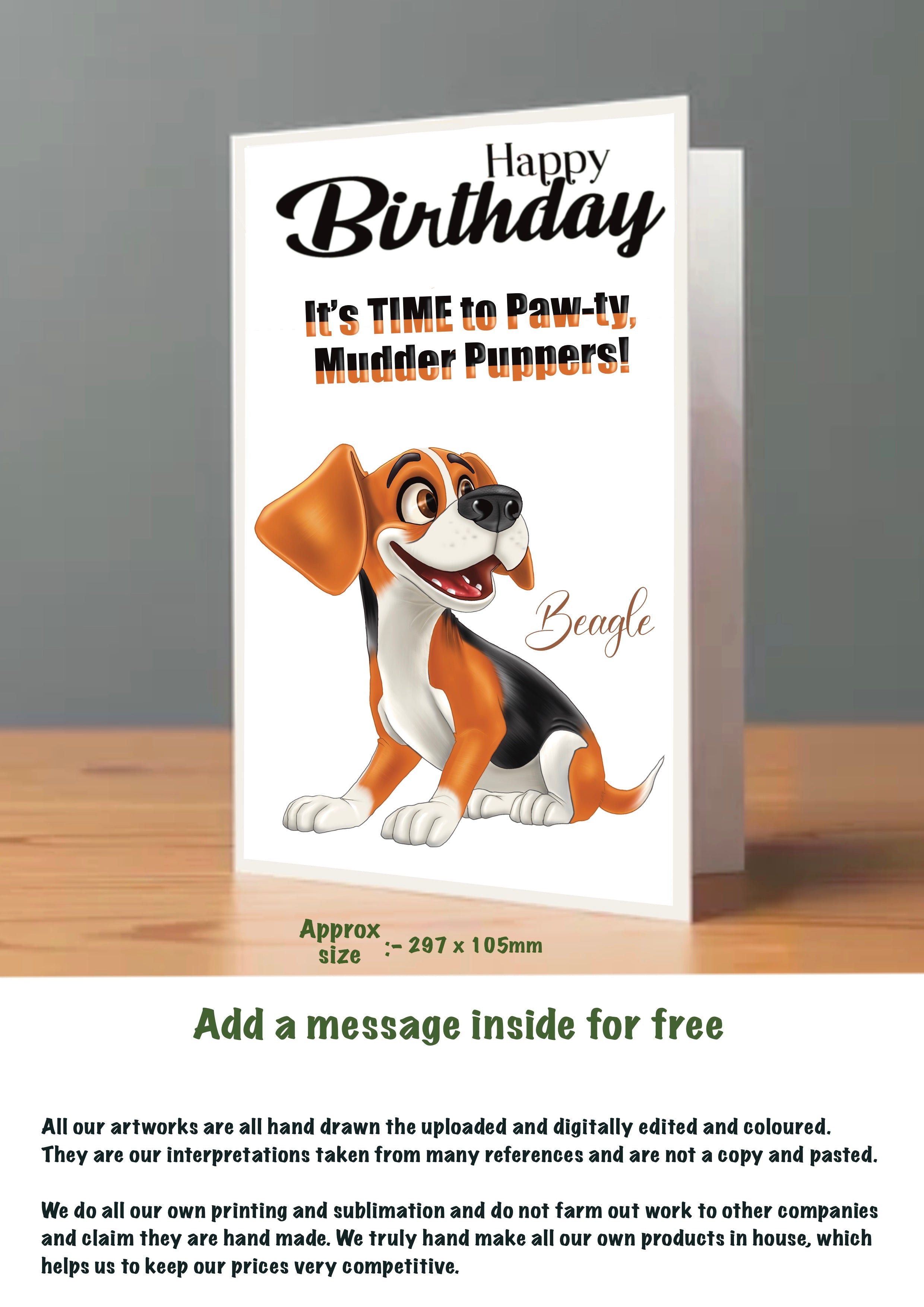 Large Dog Cards Beagle