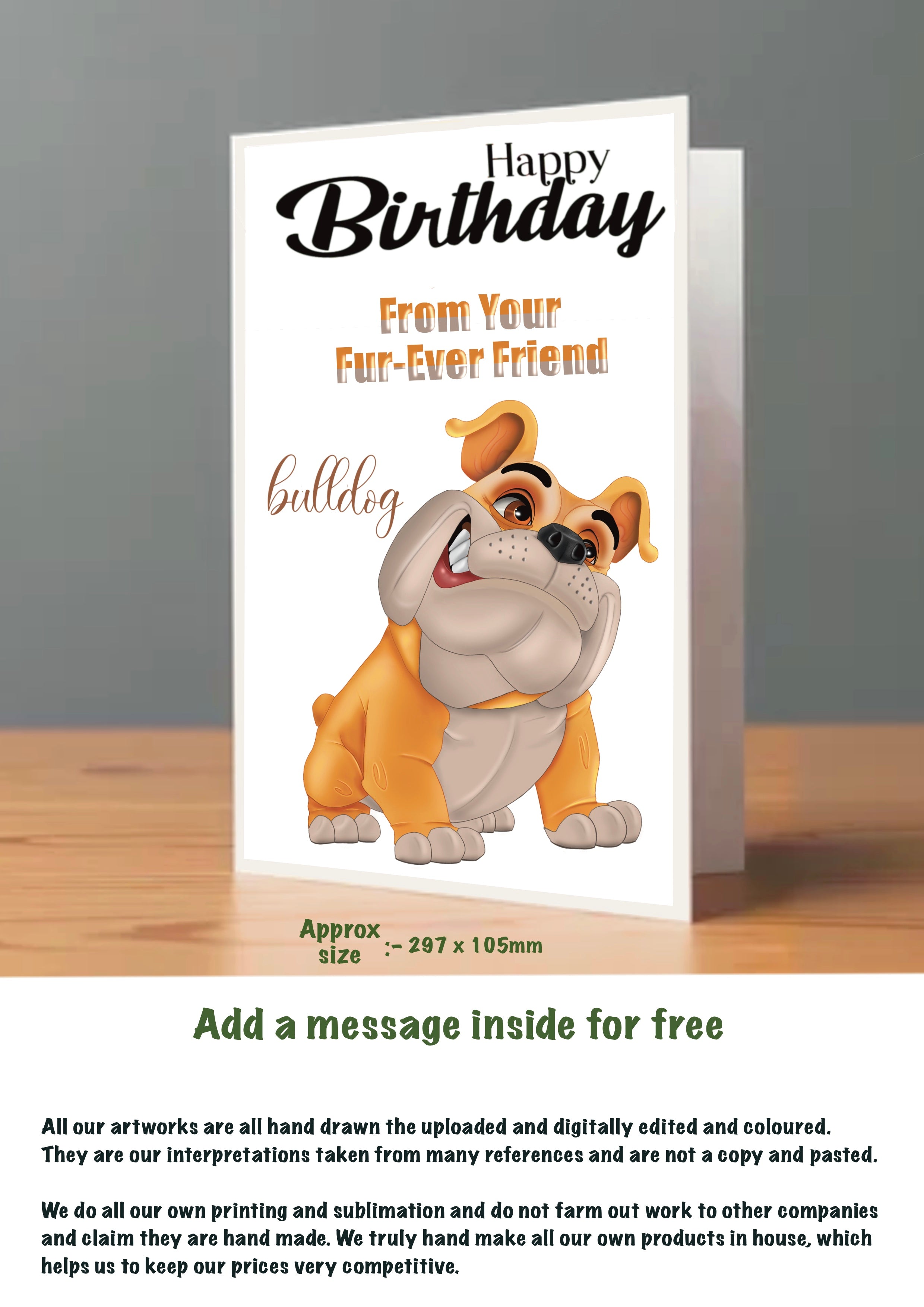 Large Dog Cards Bull Dog