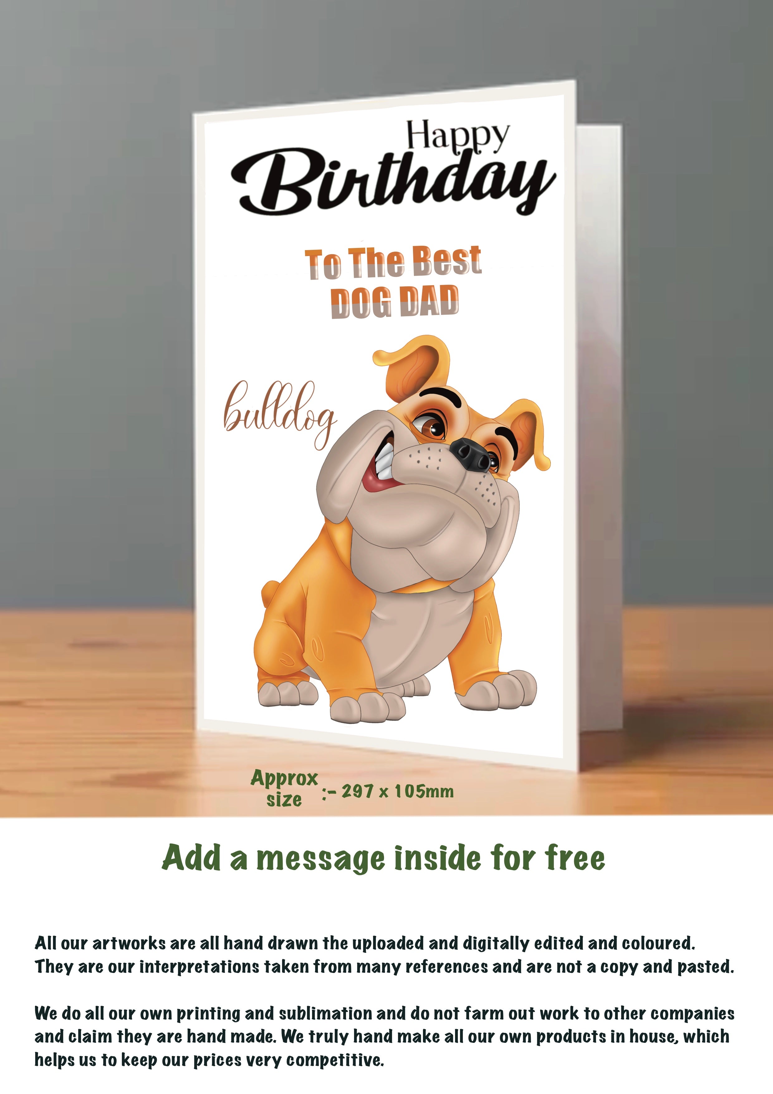 Large Dog Cards Bull Dog