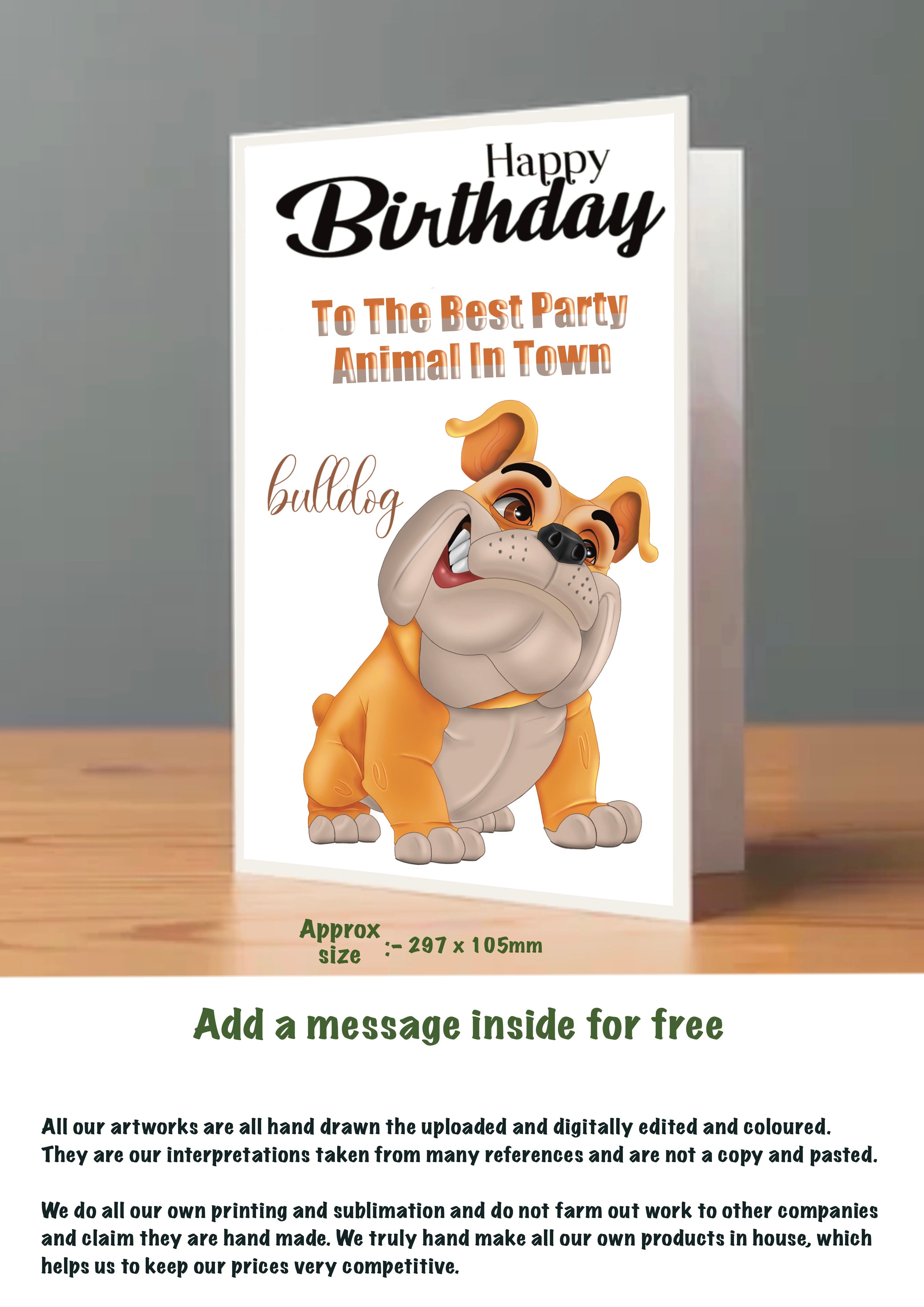 Large Dog Cards Bull Dog