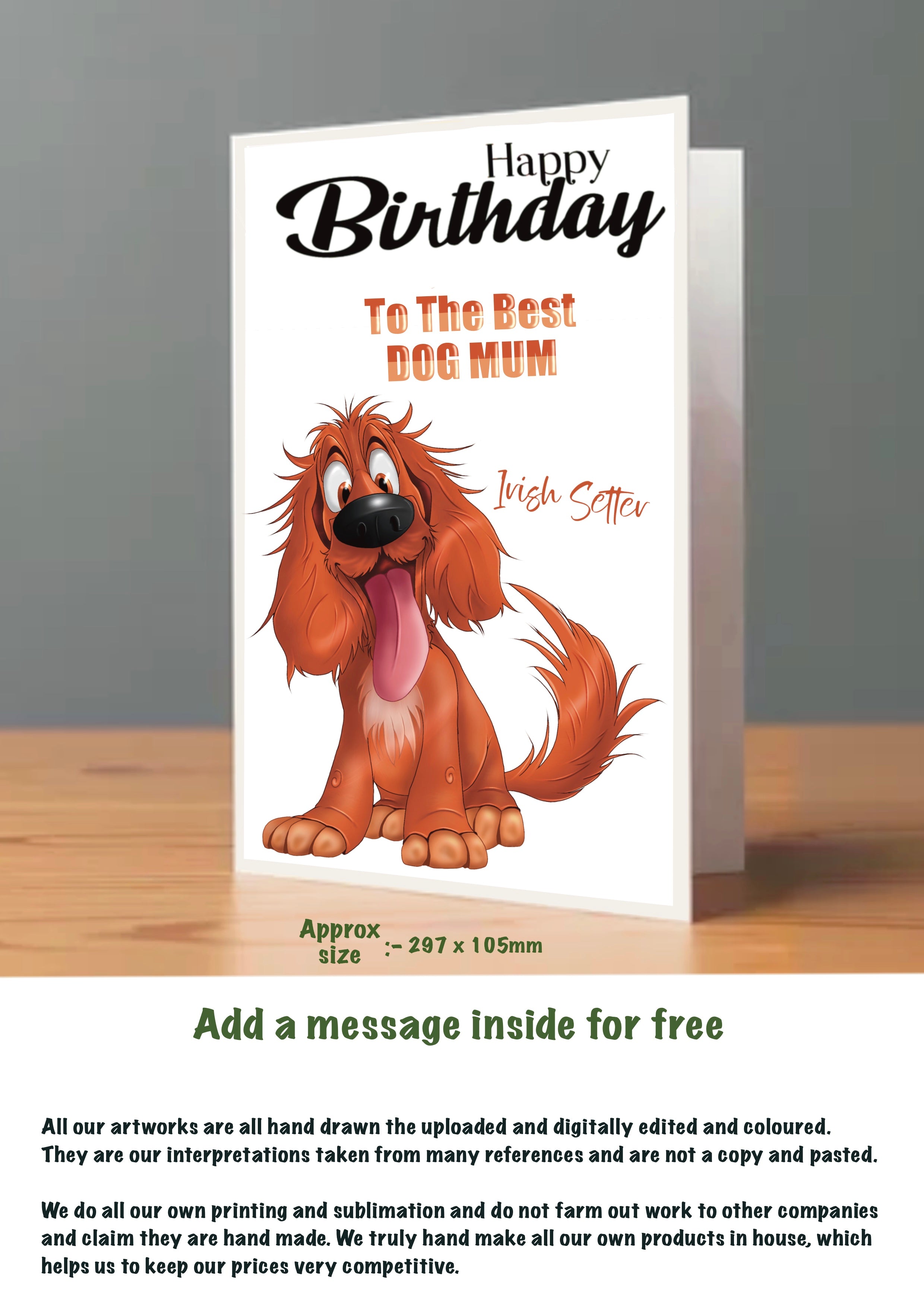 Large Dog Cards Irish Setter