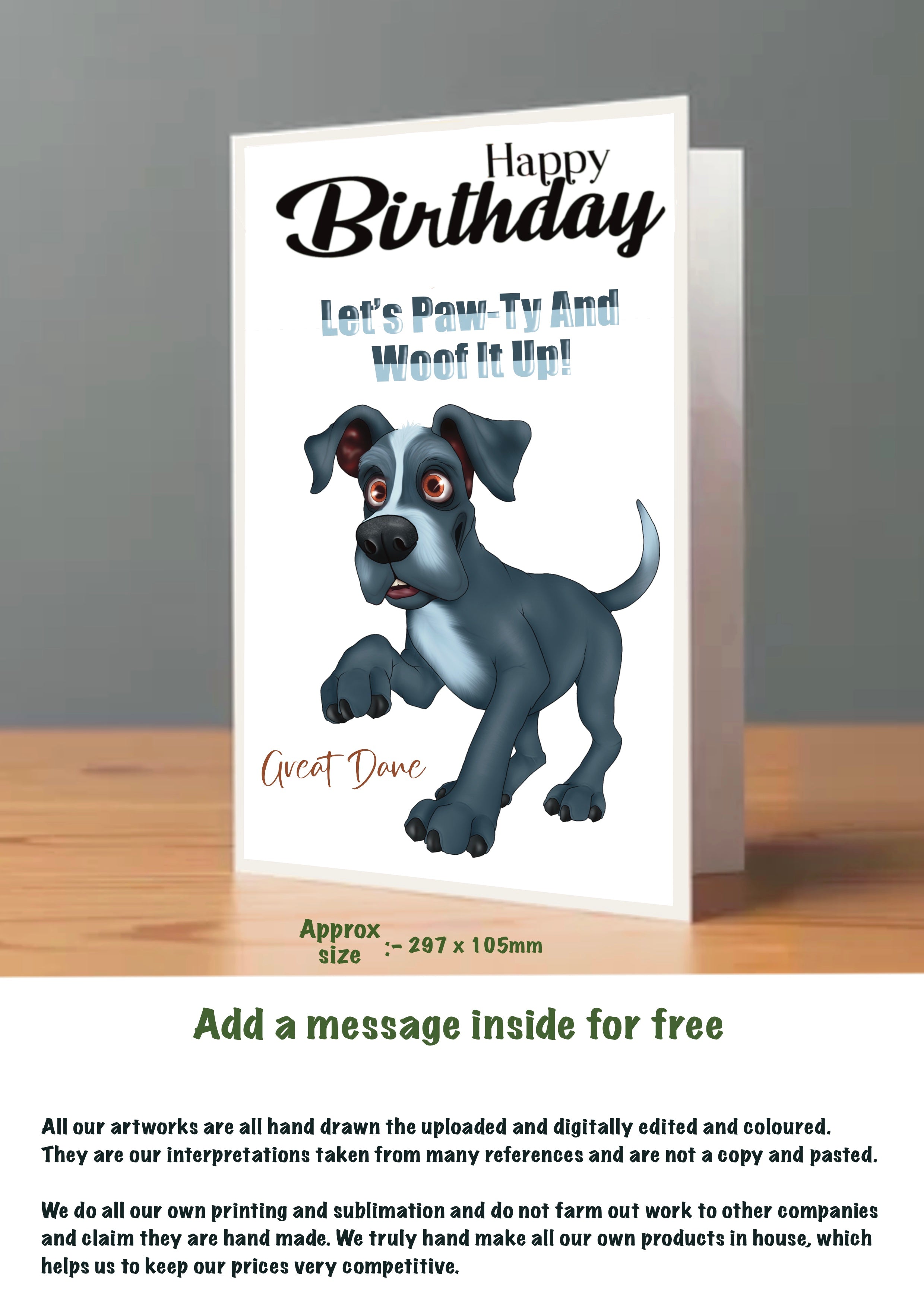 Large Dog Cards Great Dane