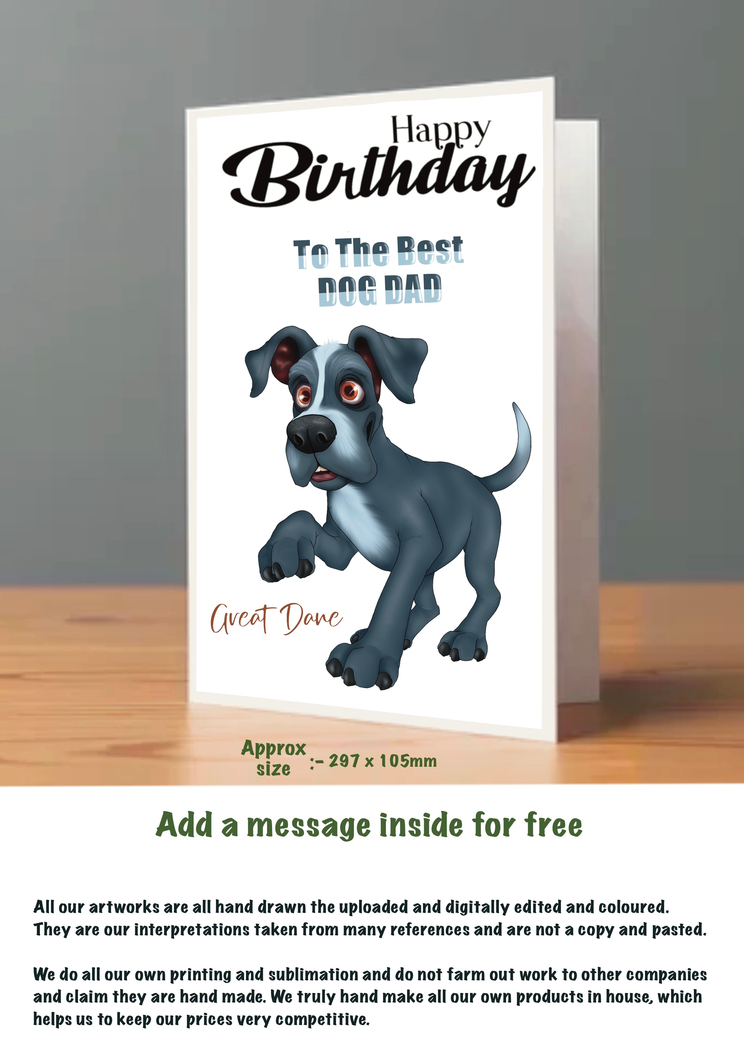 Large Dog Cards Great Dane