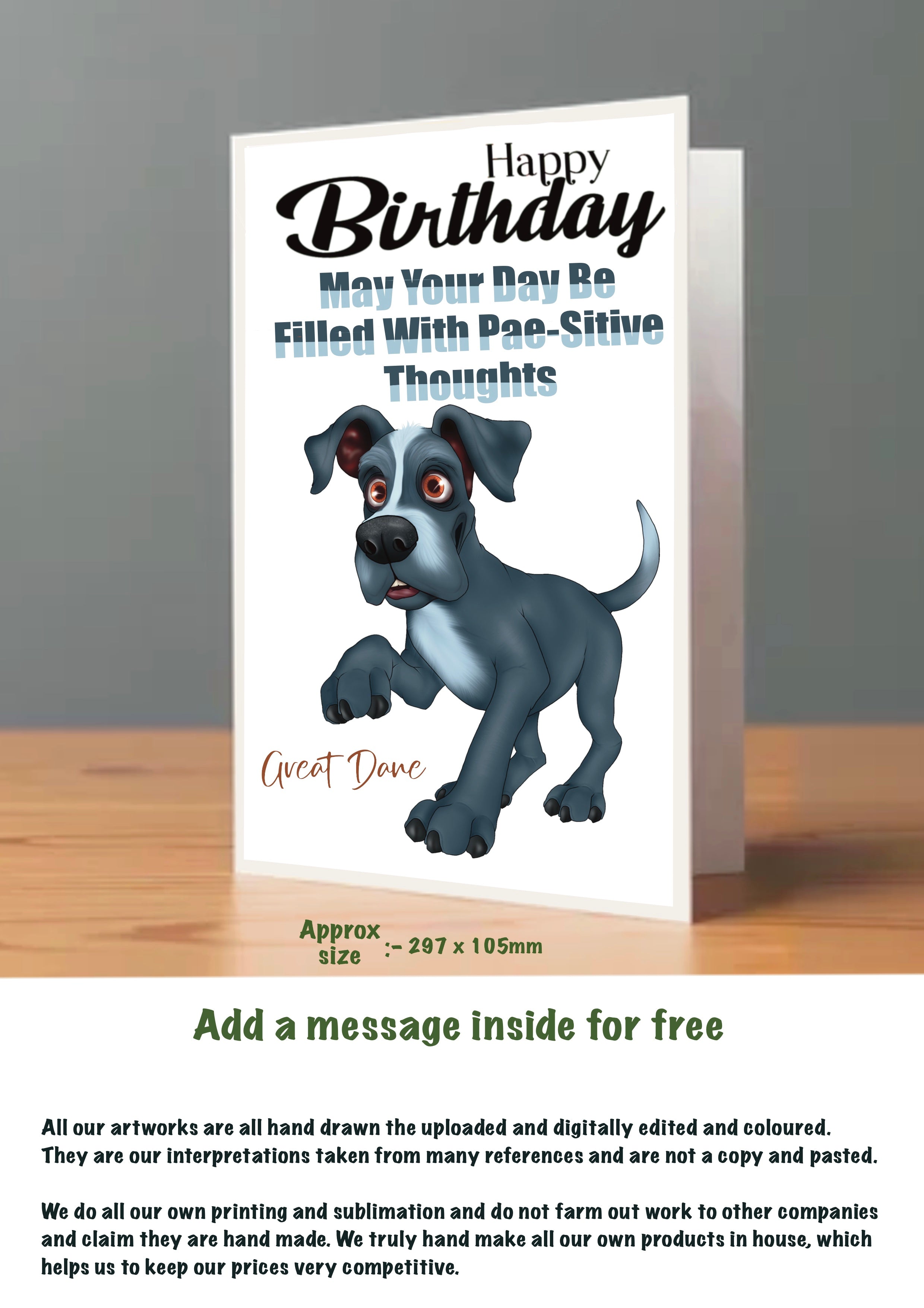 Large Dog Cards Great Dane