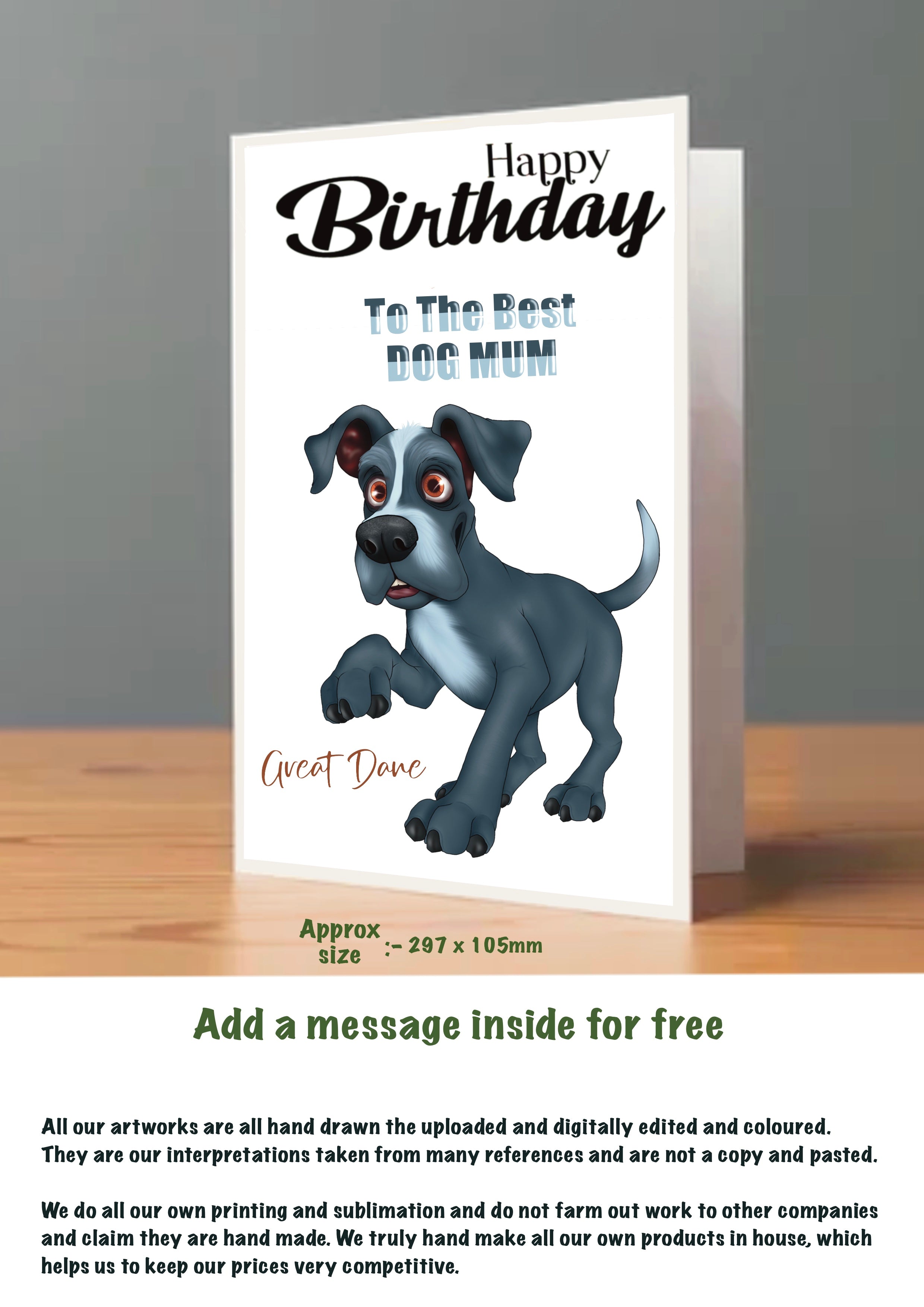 Large Dog Cards Great Dane