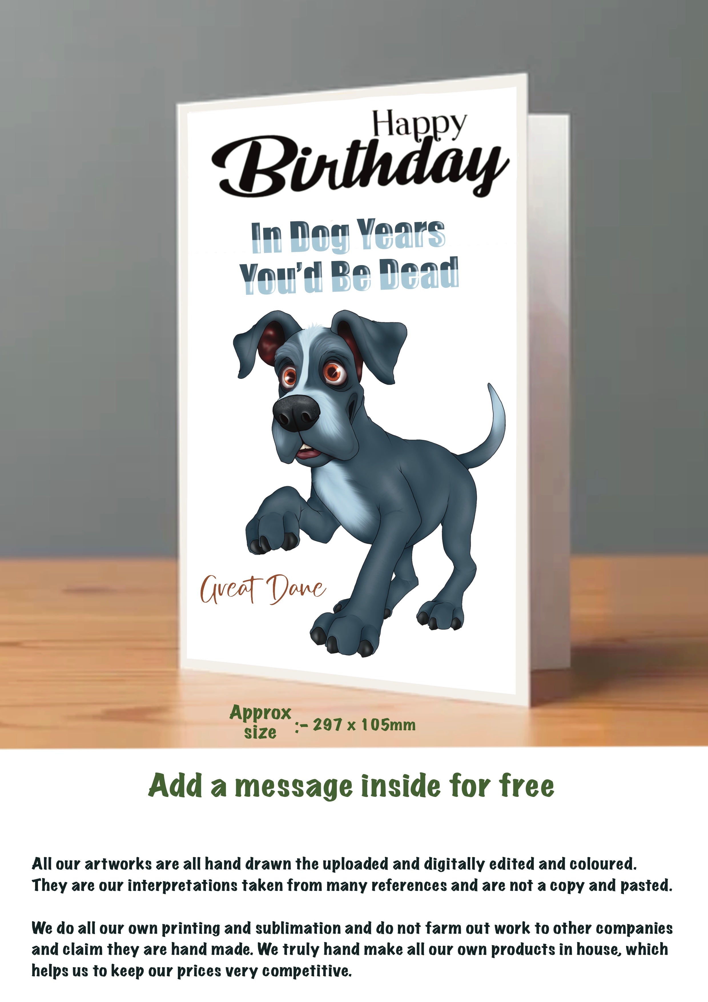 Large Dog Cards Great Dane