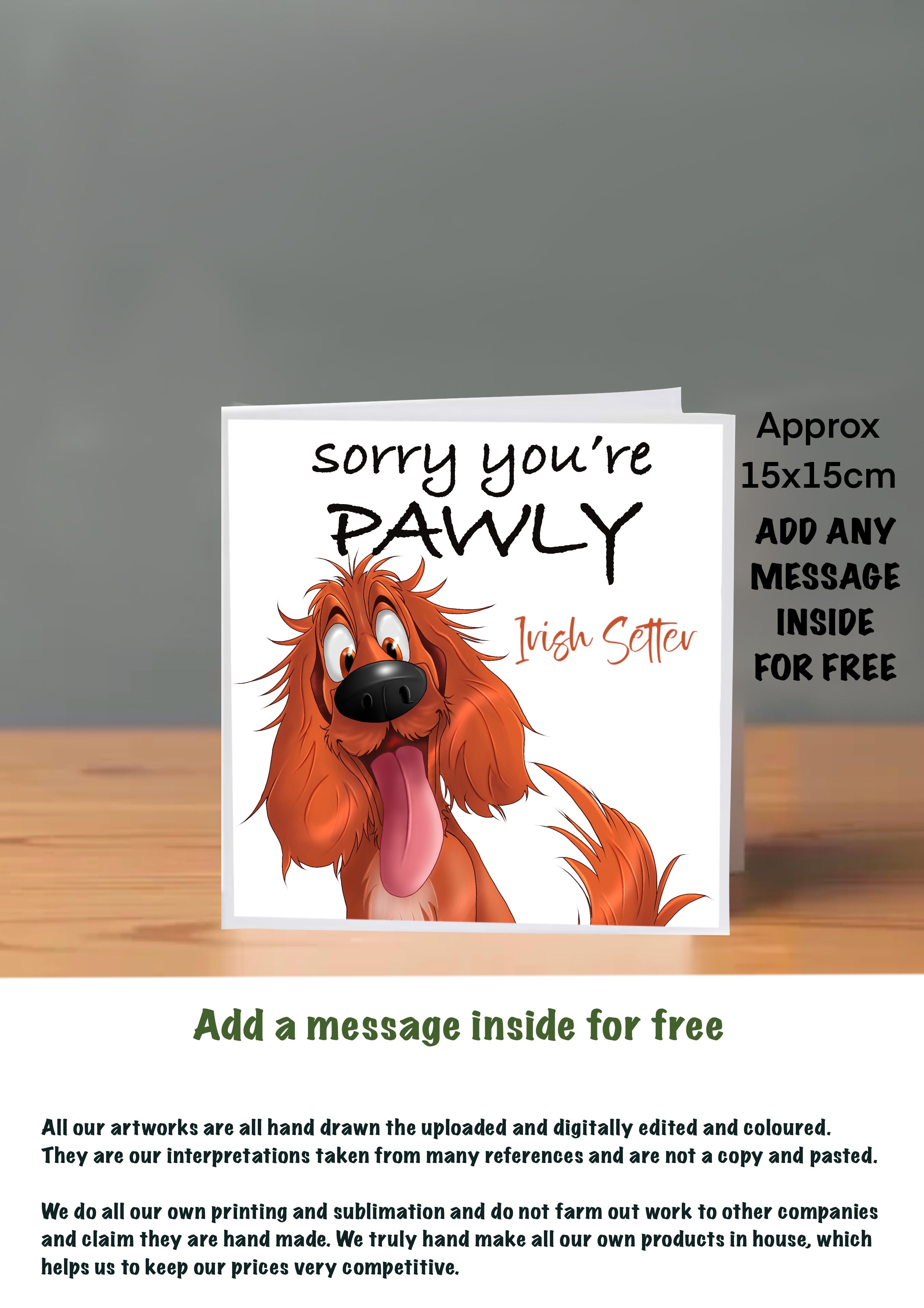 Dog Get Well Soon Cards 15x15 Irish Setter