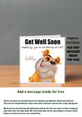 Dog Get Well Soon Cards 15x15 bulldog