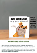 Dog Get Well Soon Cards 15x15 bulldog
