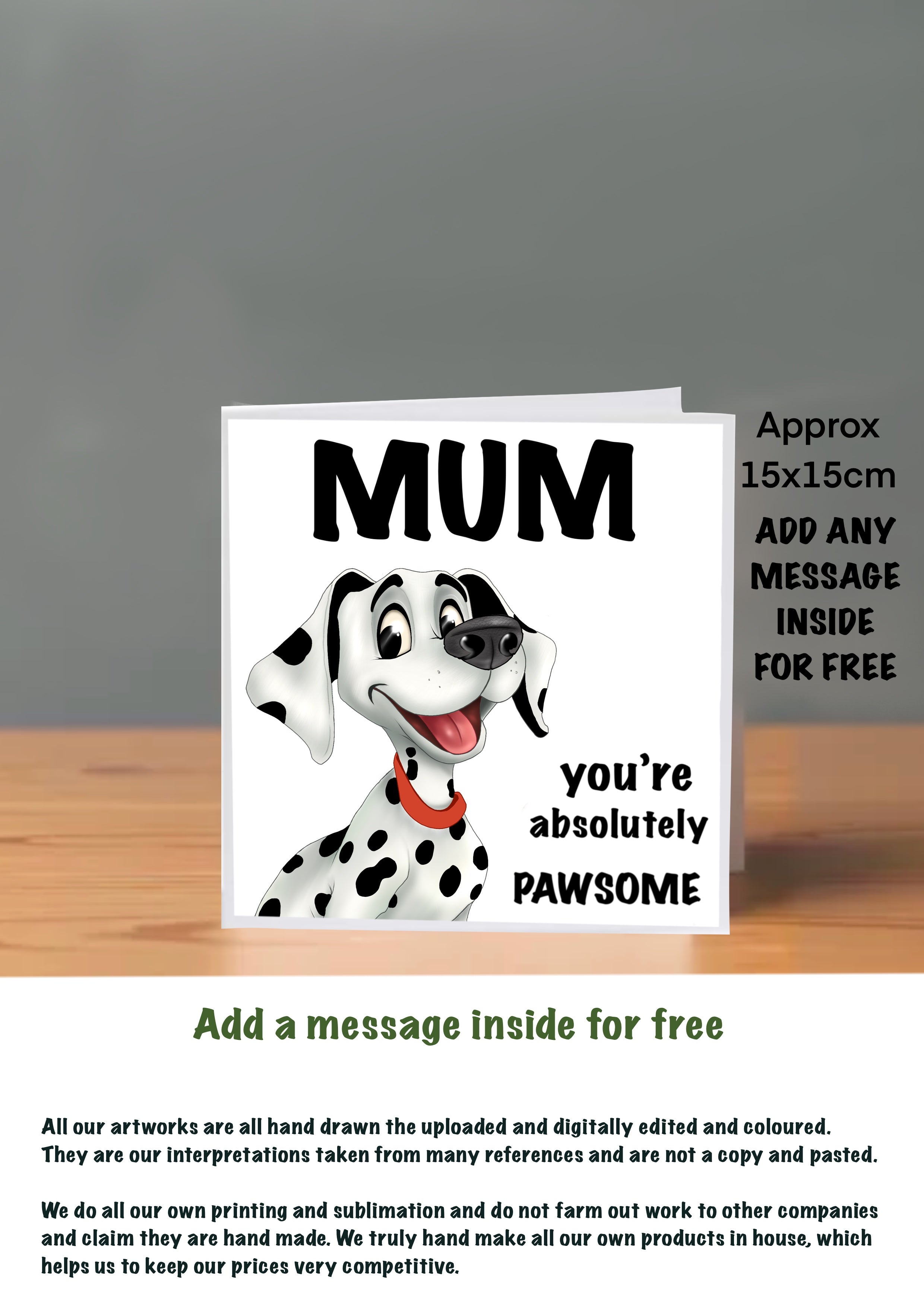 Dog Cards 15x15 Mum