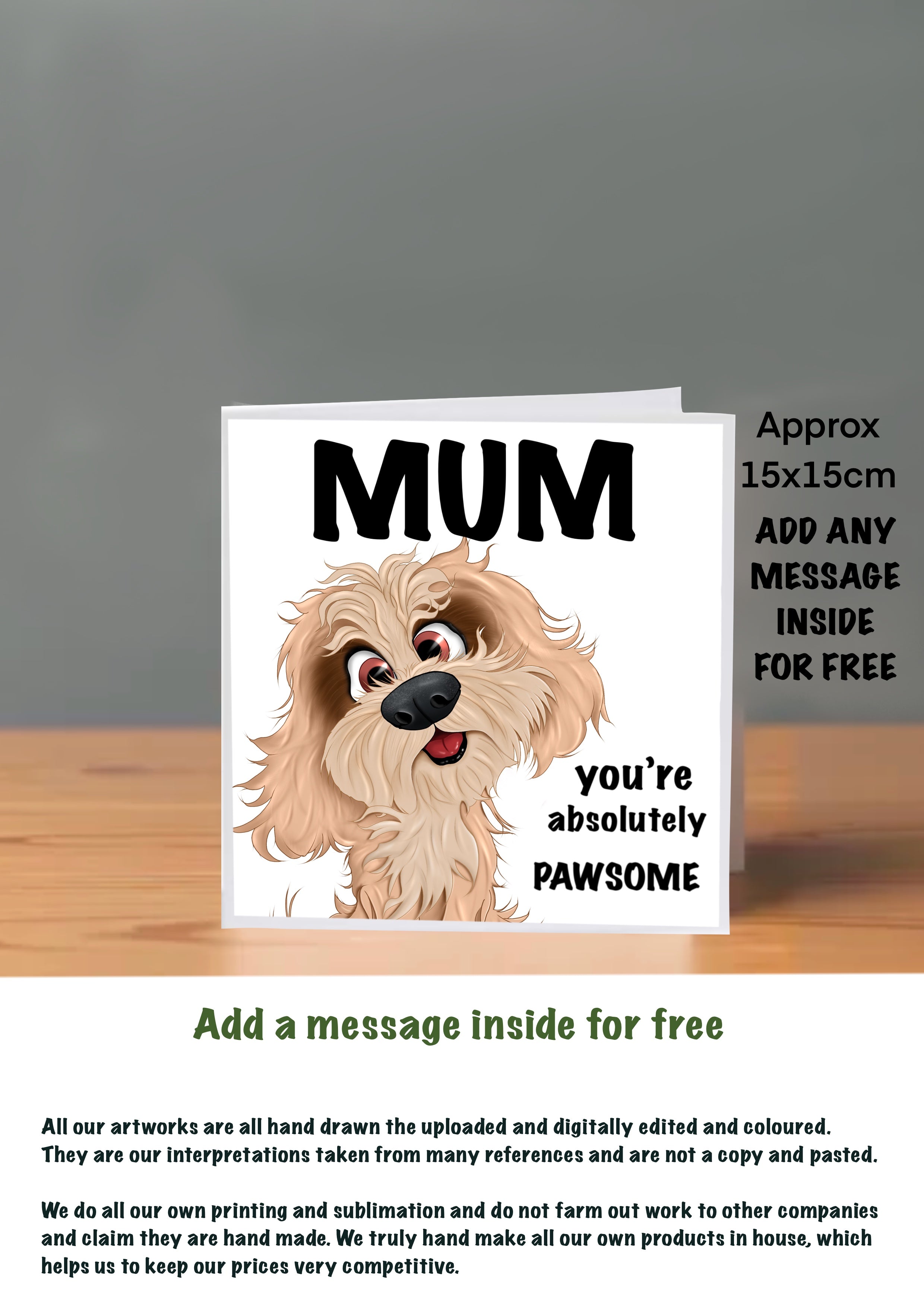 Dog Cards 15x15 Mum